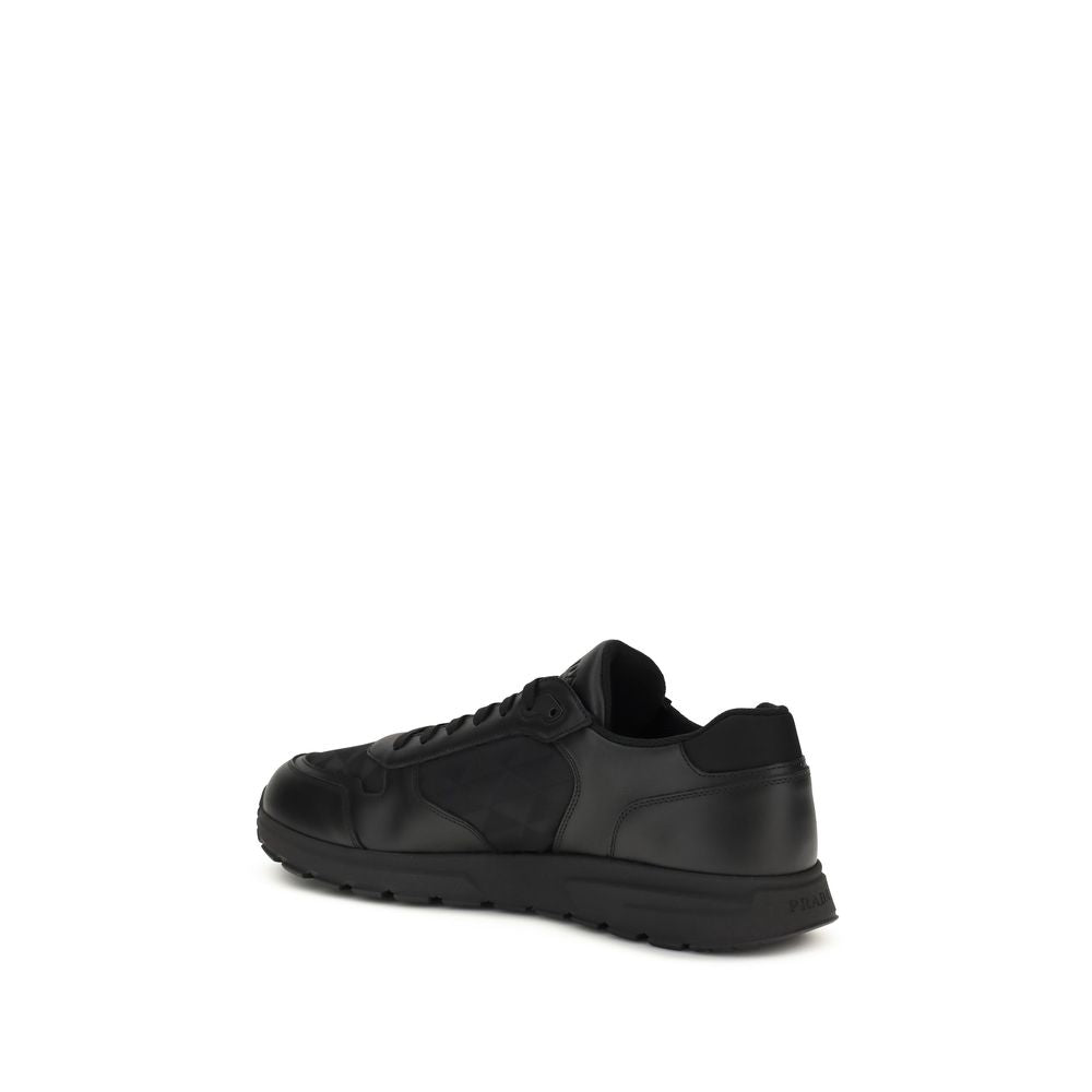 Black Recycled Polyamide Athletic Sneakers