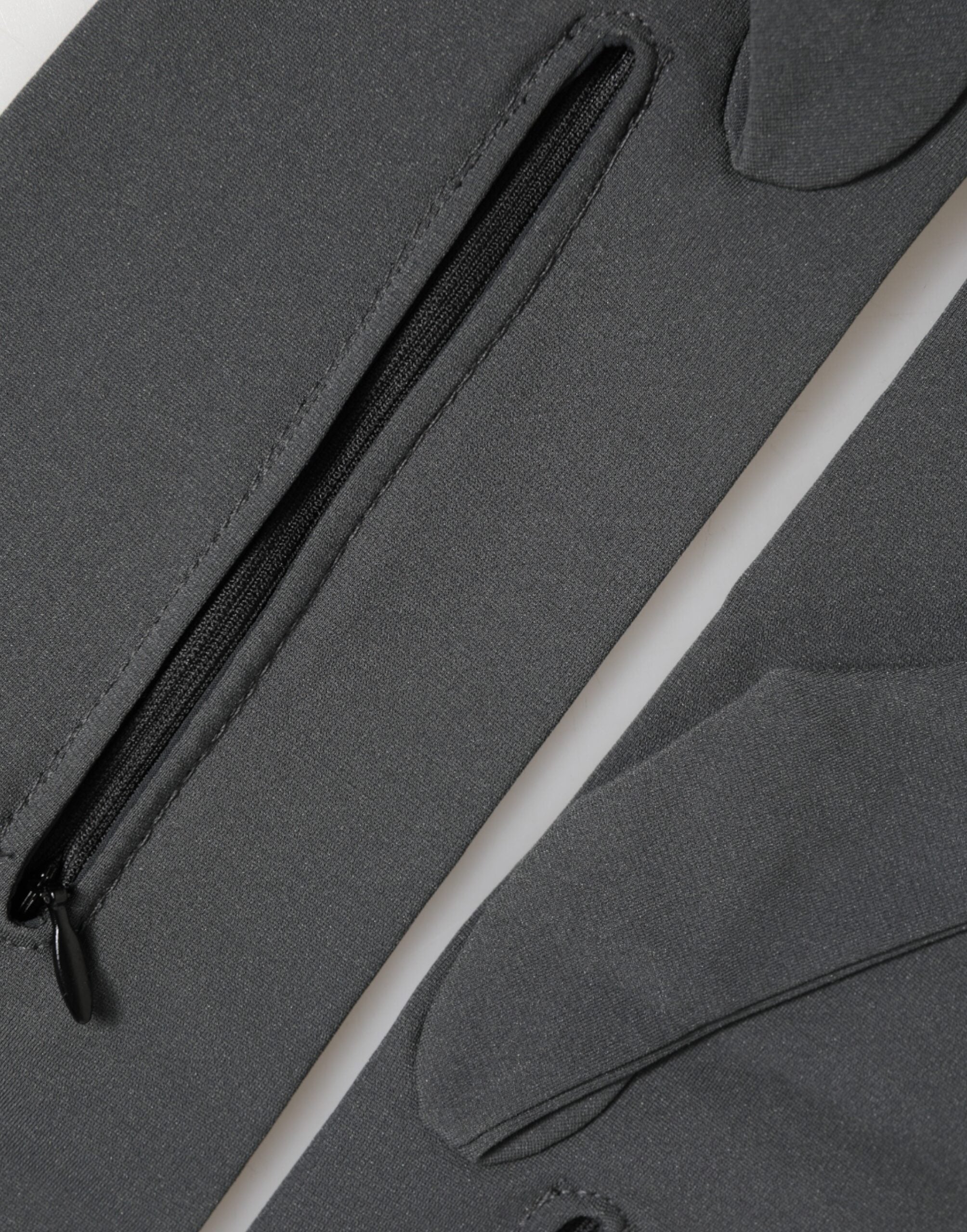 Dark Gray Viscose Elbow Length Mitten Men Gloves