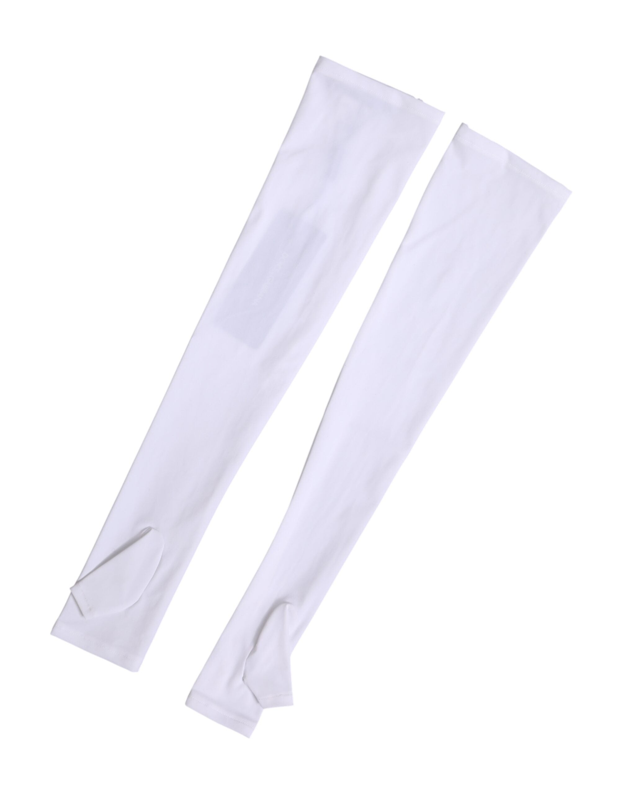 White Nylon Fingerless Elbow Length Women Gloves