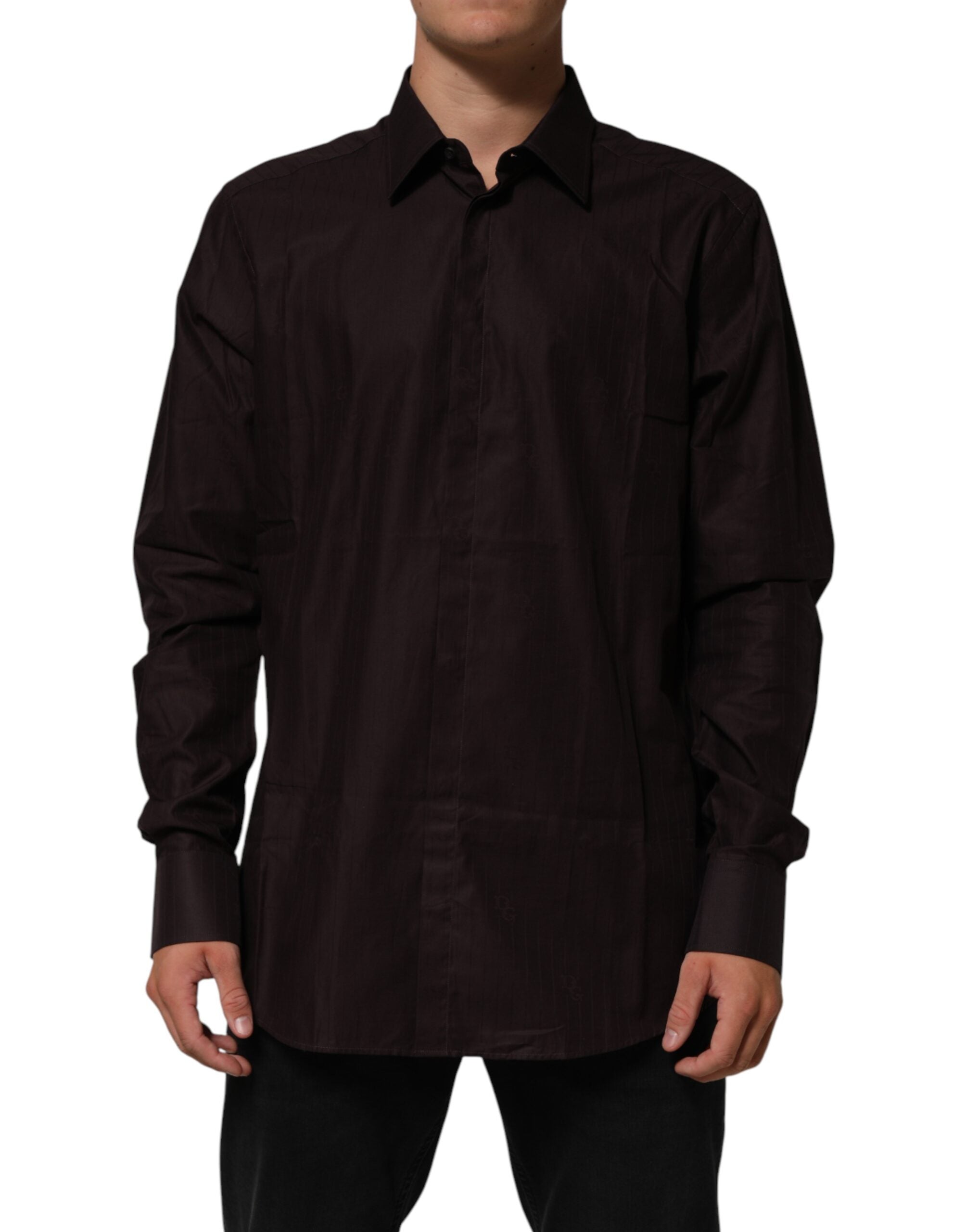 Brown Cotton LongSleeve MARTINI Dress  Shirt