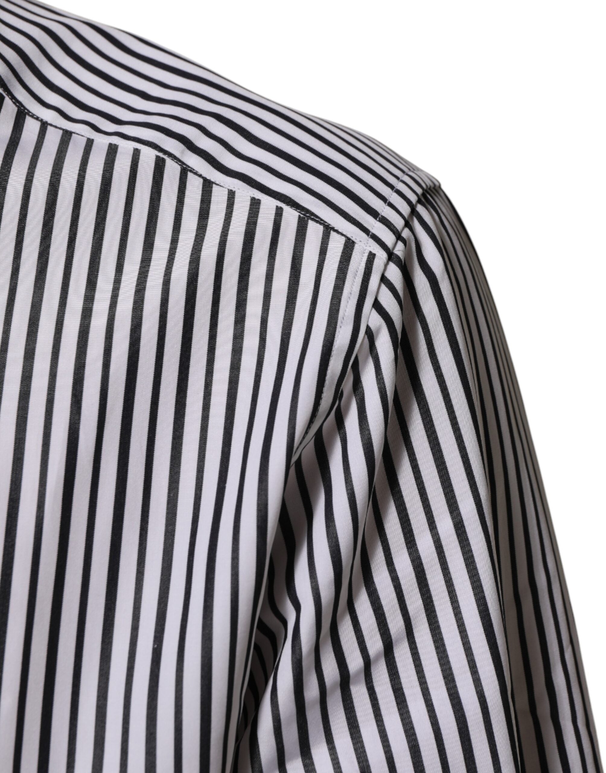 Black White Stripes Men GOLD Dress Shirt