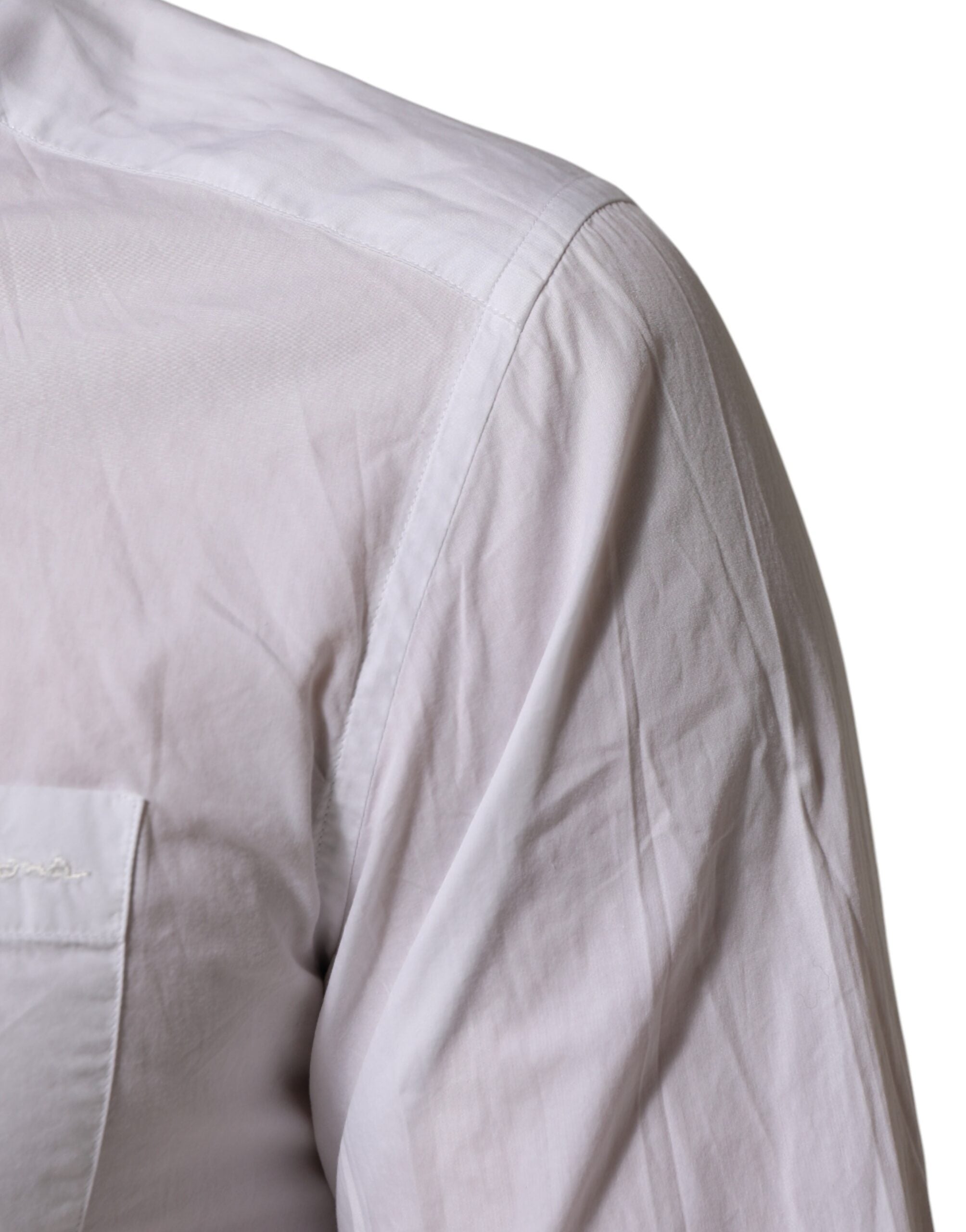 White Cotton Collared Men GOLD Dress Shirt