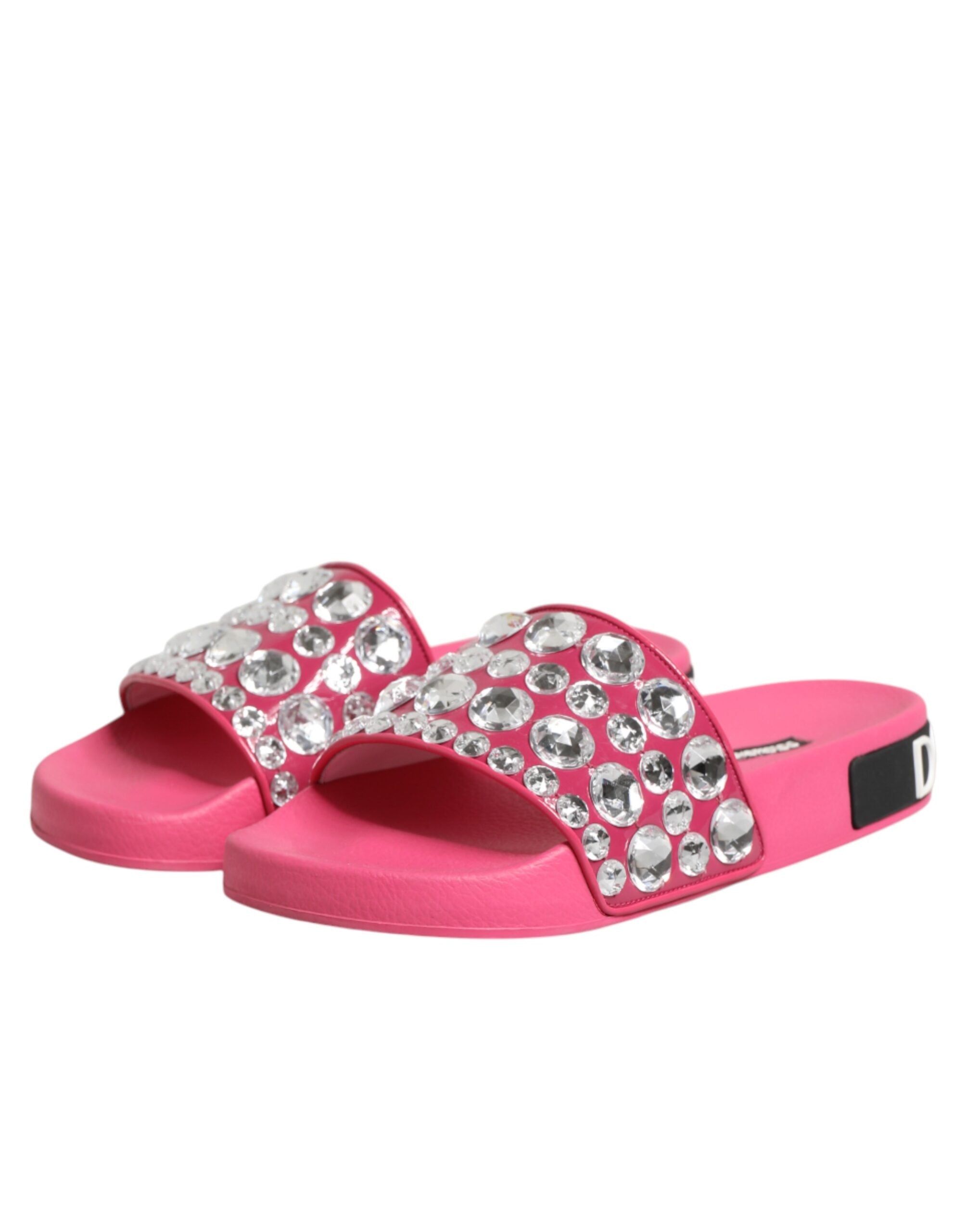 Pink Crystal Slides Sandals Beachwear Shoes