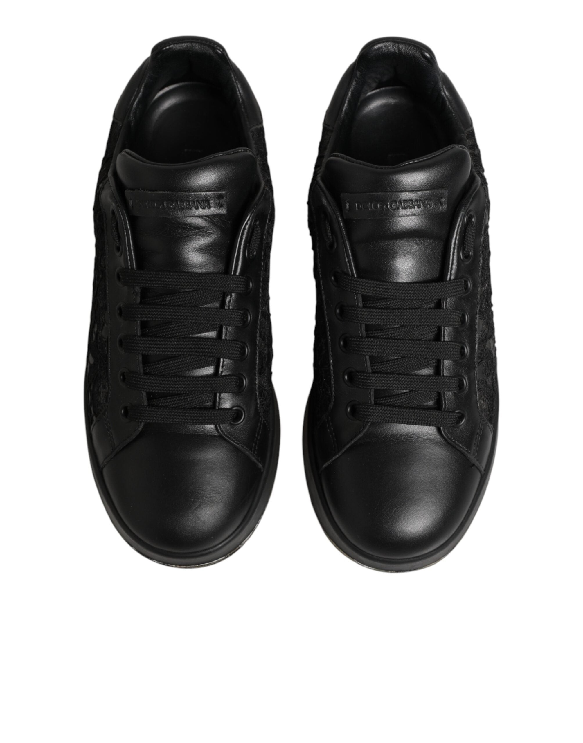 Black Floral Lace Low Top Sneakers Shoes