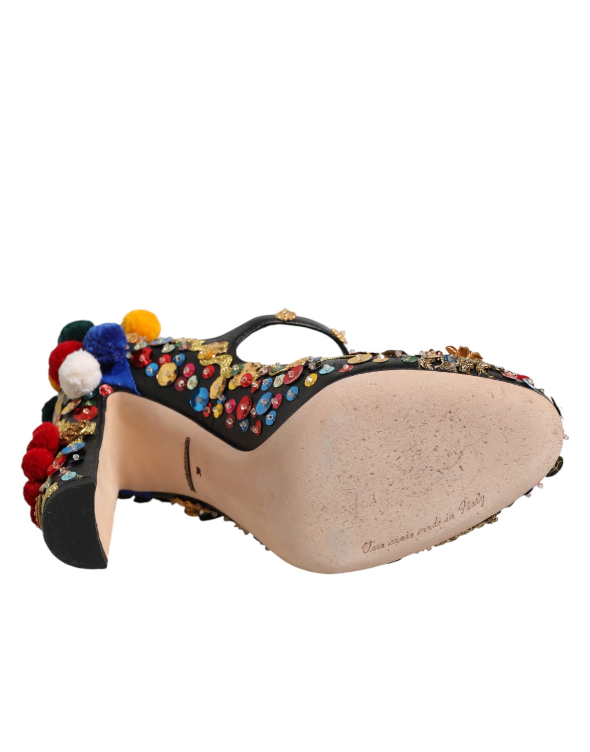 Black Gold Embellished MARY JANES Pumps  Shoes