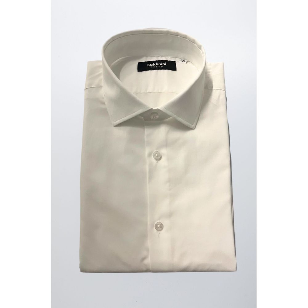 White Cotton Men Shirt
