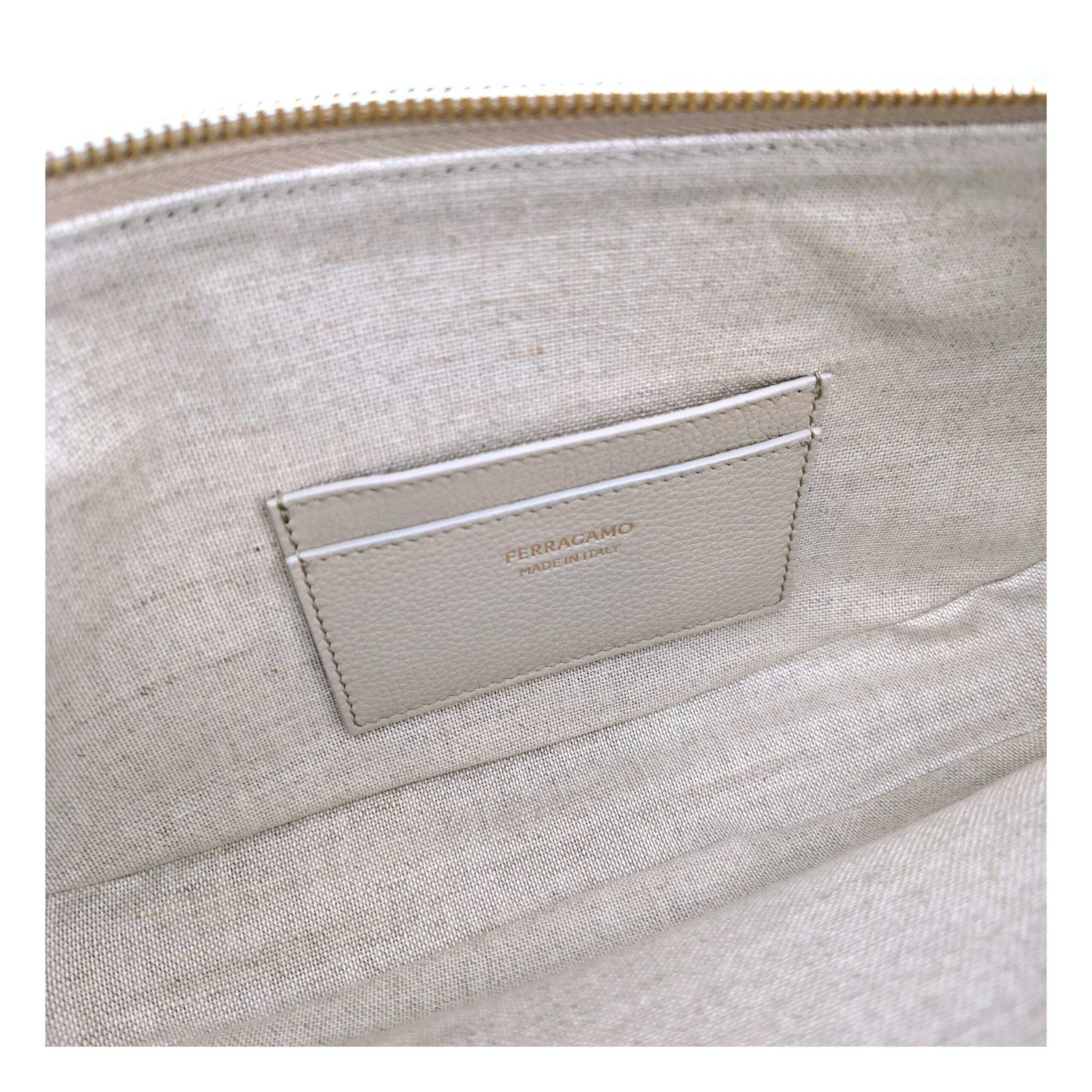 Gray Leather Shoulder Bag