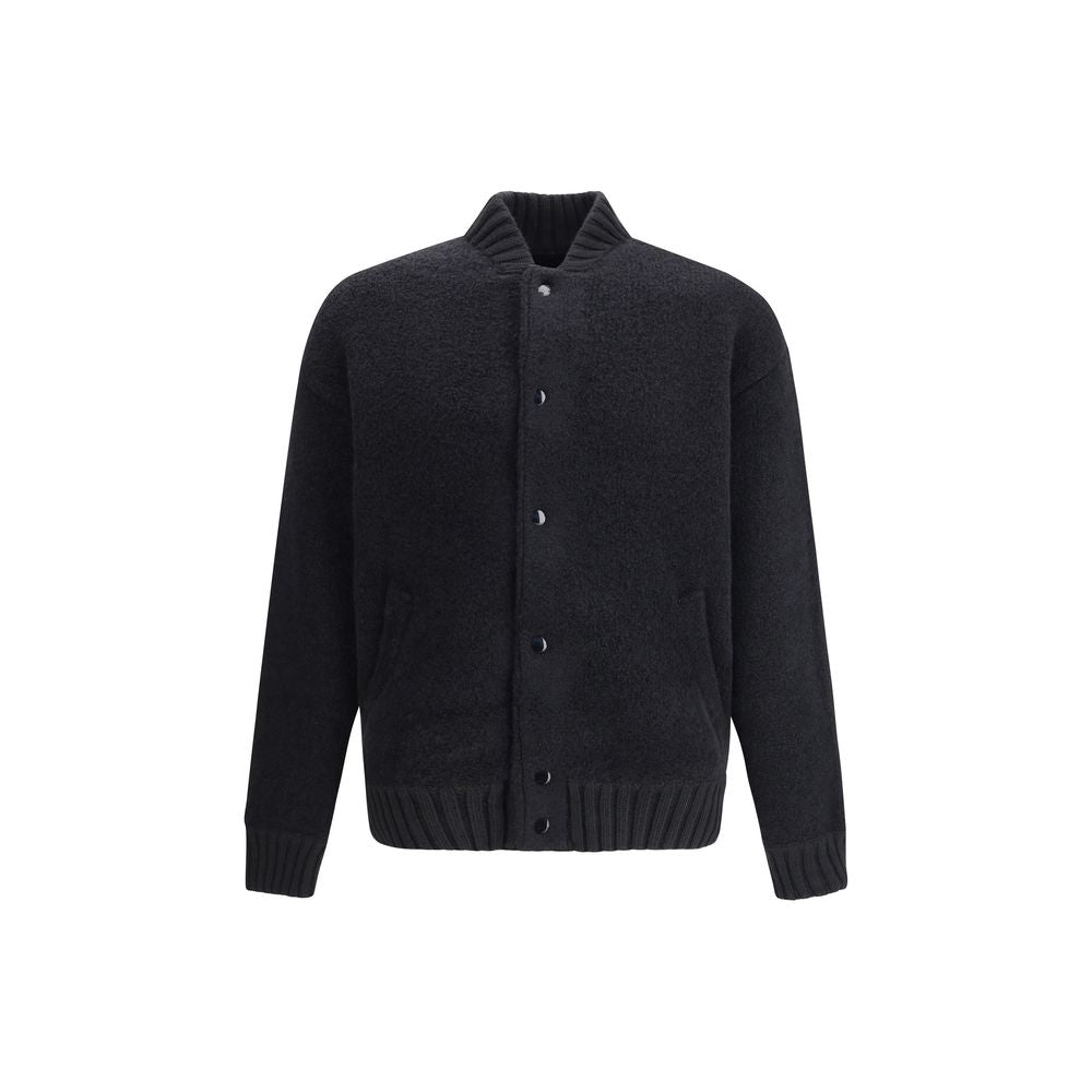 Black Merino Wool Bomber