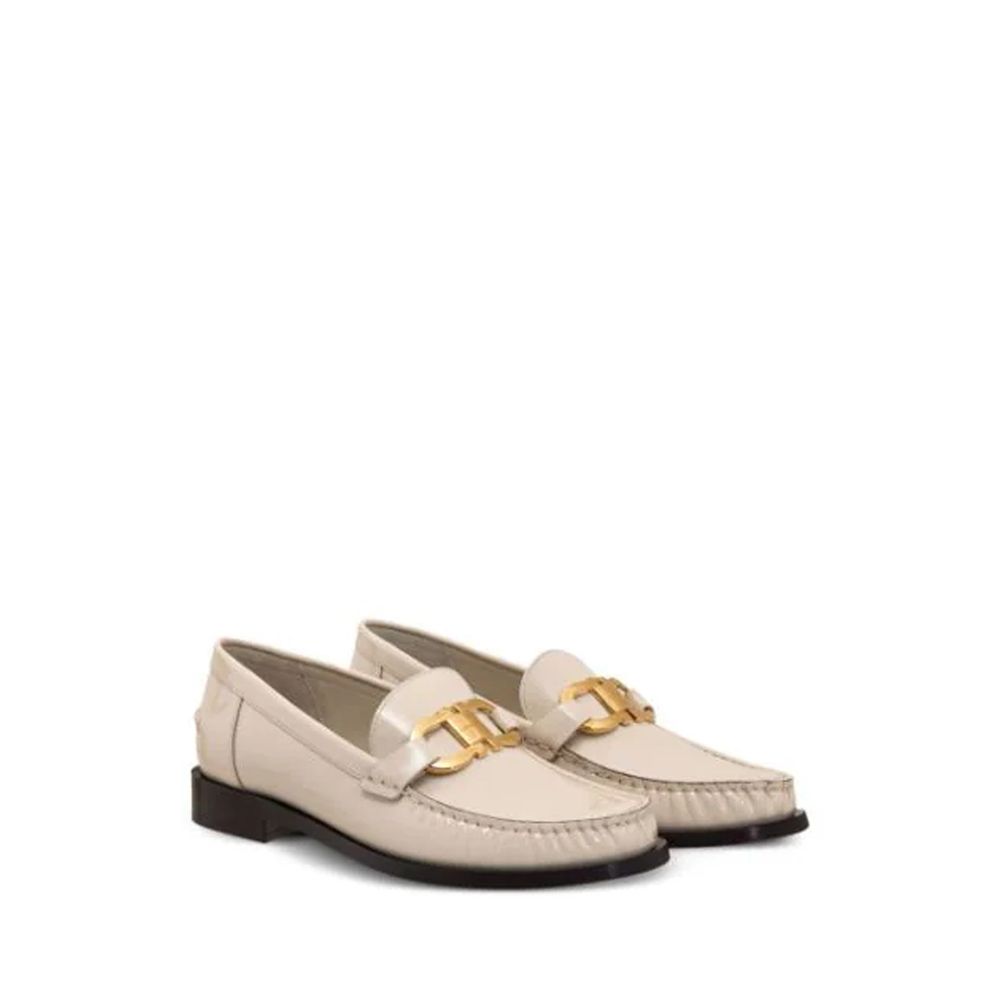 White Calfskin Slip-On Loafers