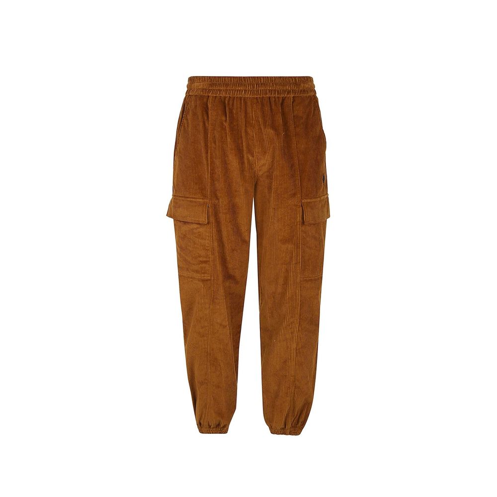 Brown Cotton Casual Pants