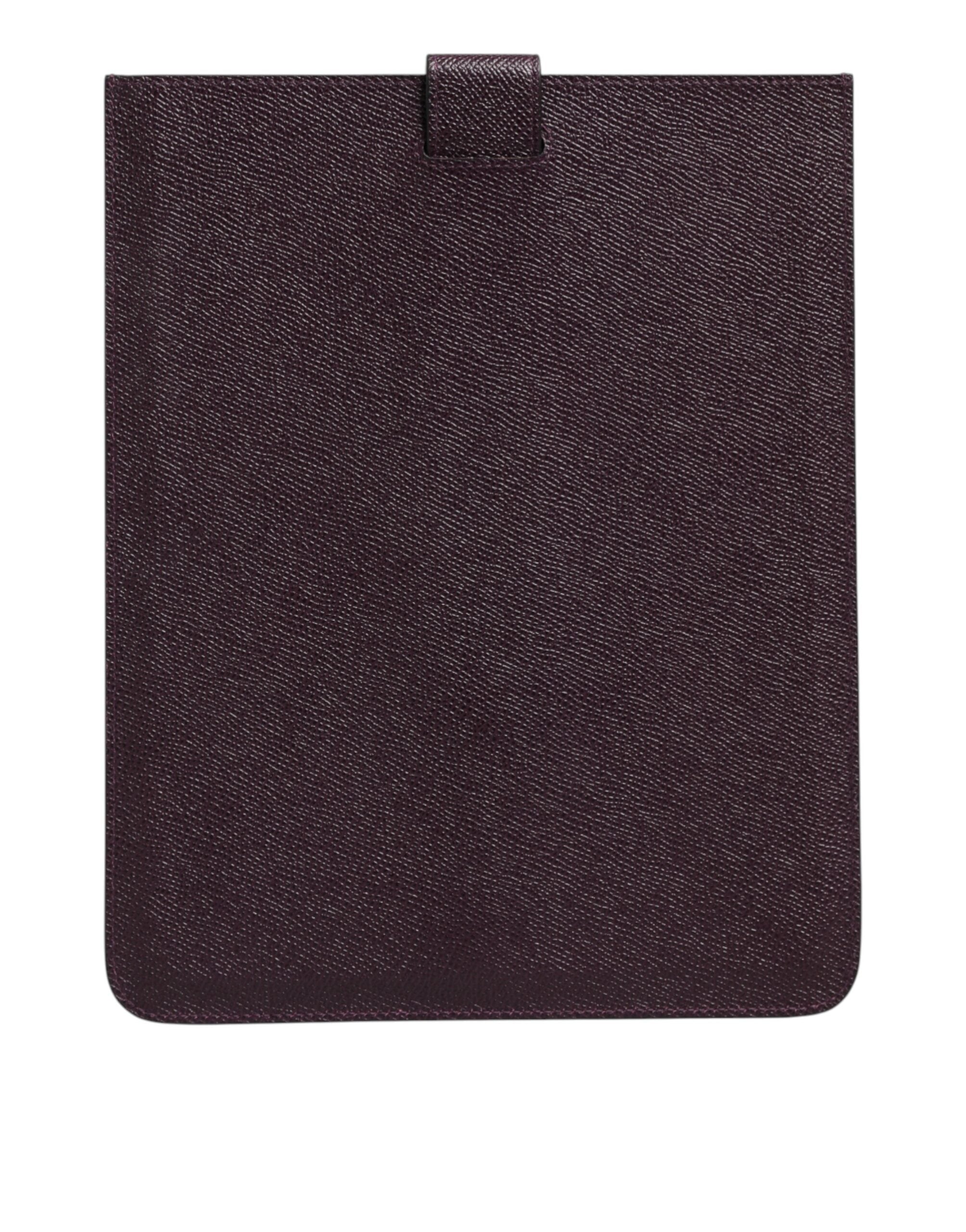 Dark Brown Leather Logo Plaque Cover Sleeve Tablet Case