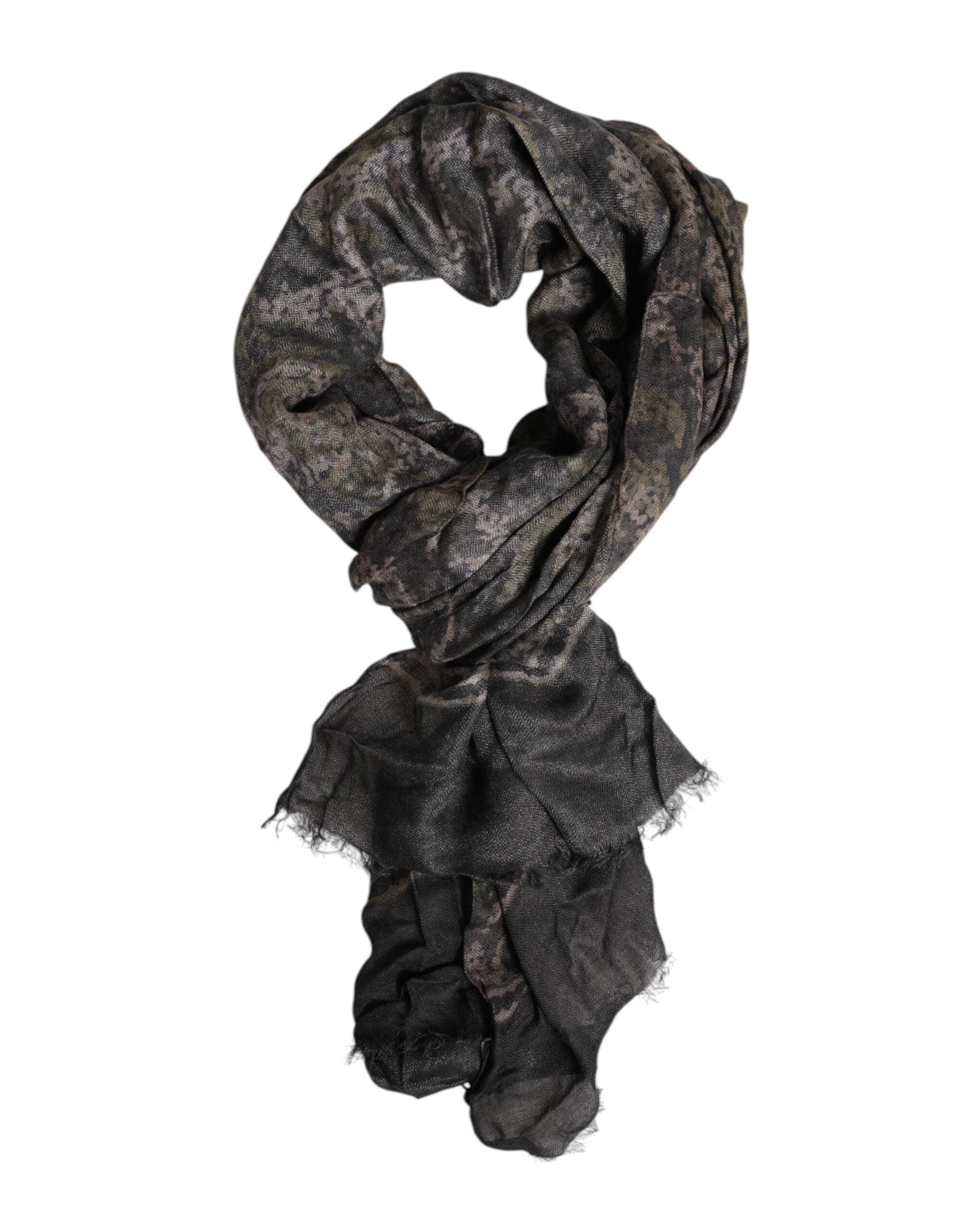 Multicolor Camouflage Fringes Modal Foulard Scarf