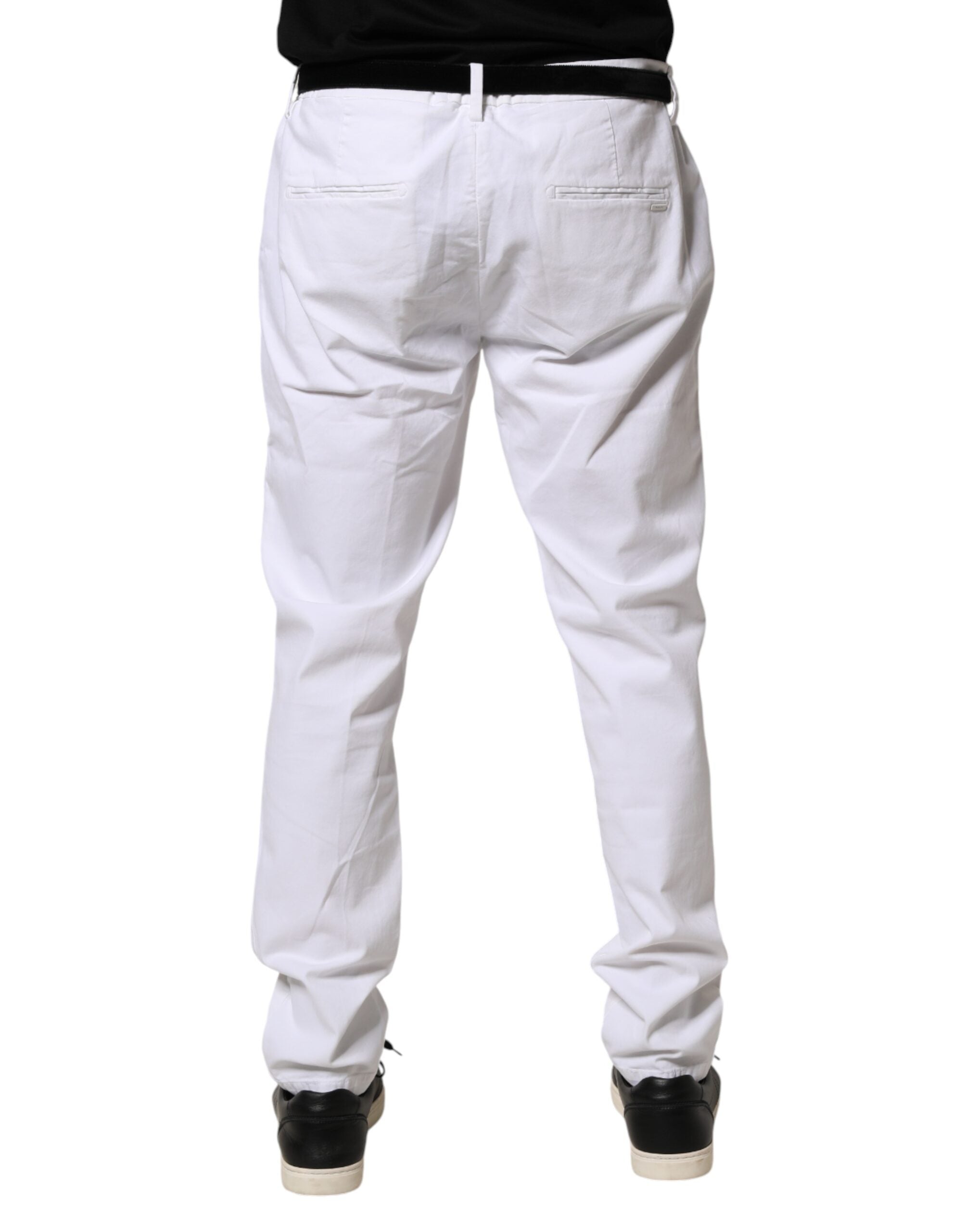 White Skinny Fit Mid Waist Men Denim Trouser Jeans