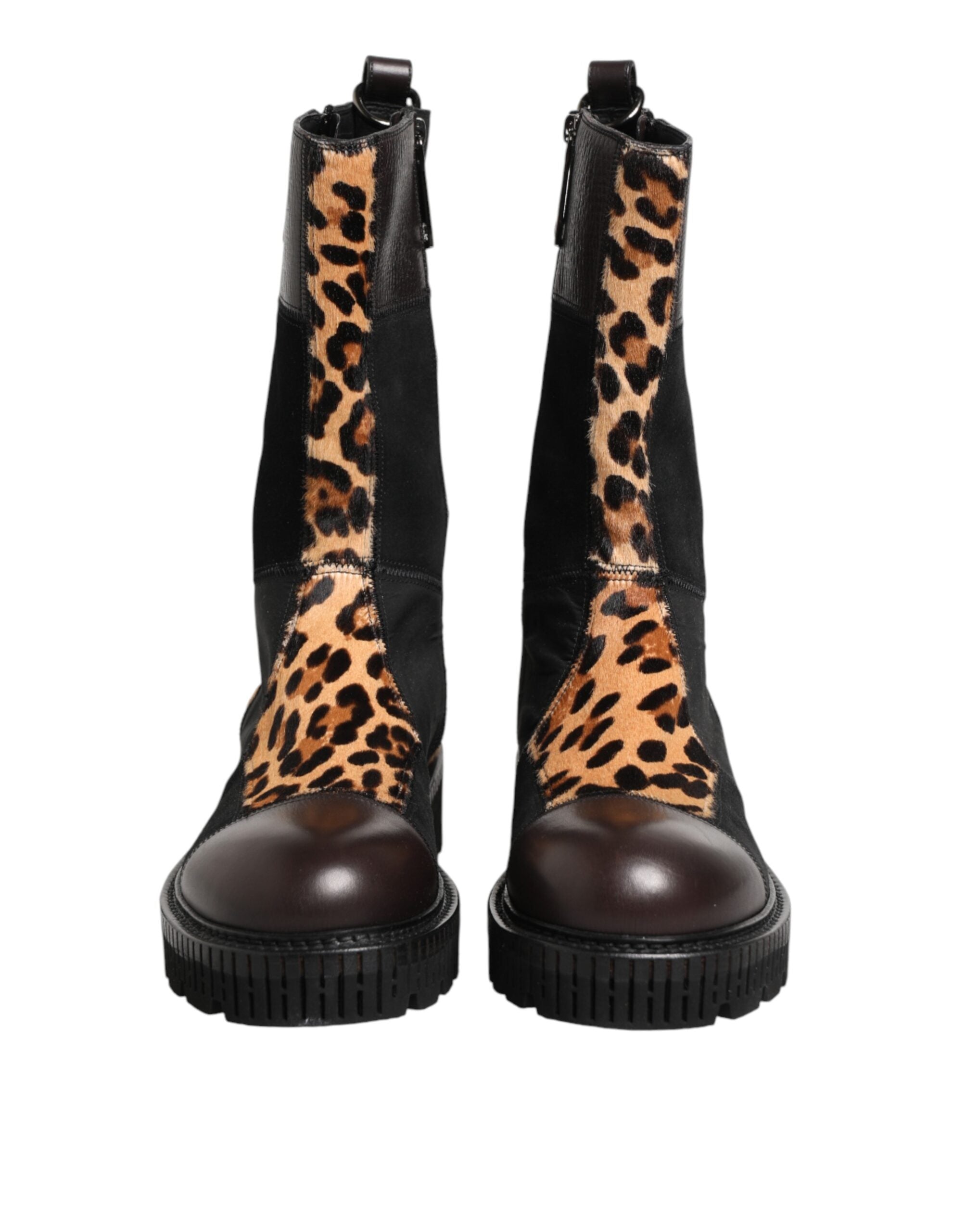 Multicolor Leopard Mid Calf Boots Shoes