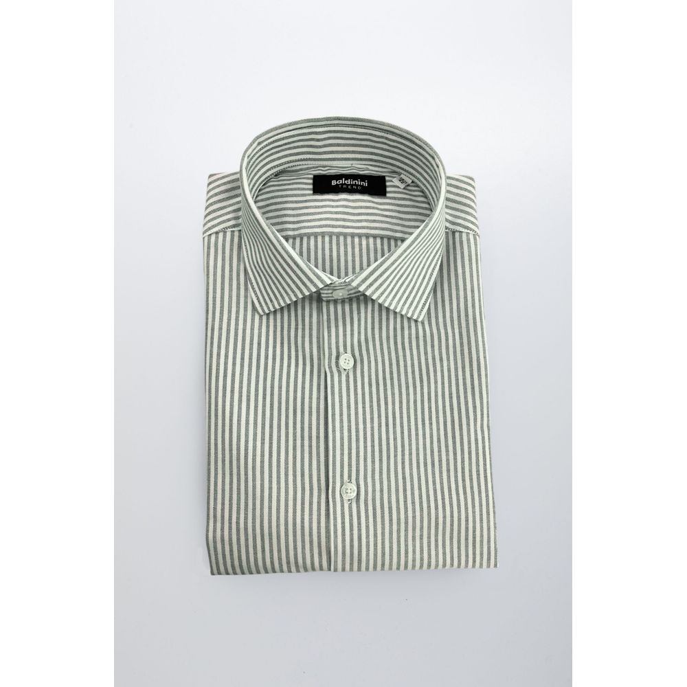 Green Cotton Men Shirt