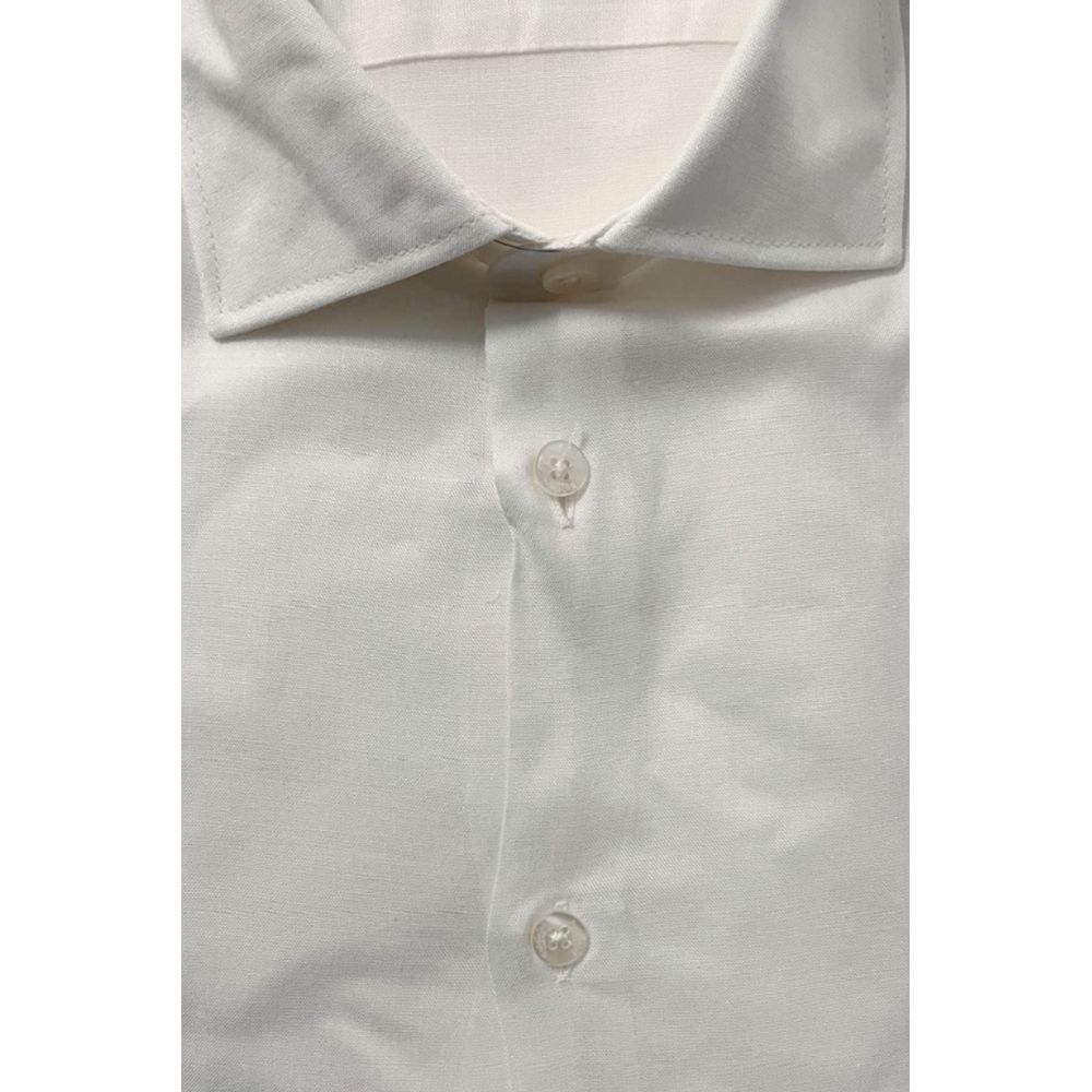 White Cotton Men Shirt