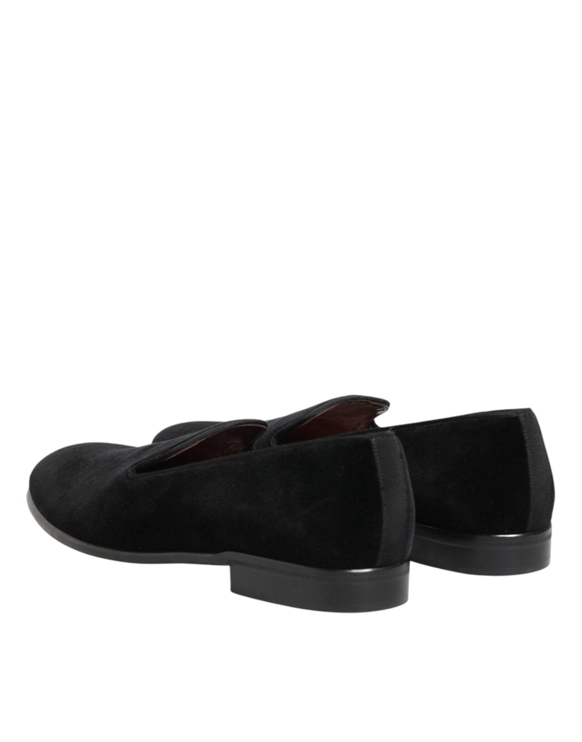Black Leather Suede Slip On Loafer Dress Shoes