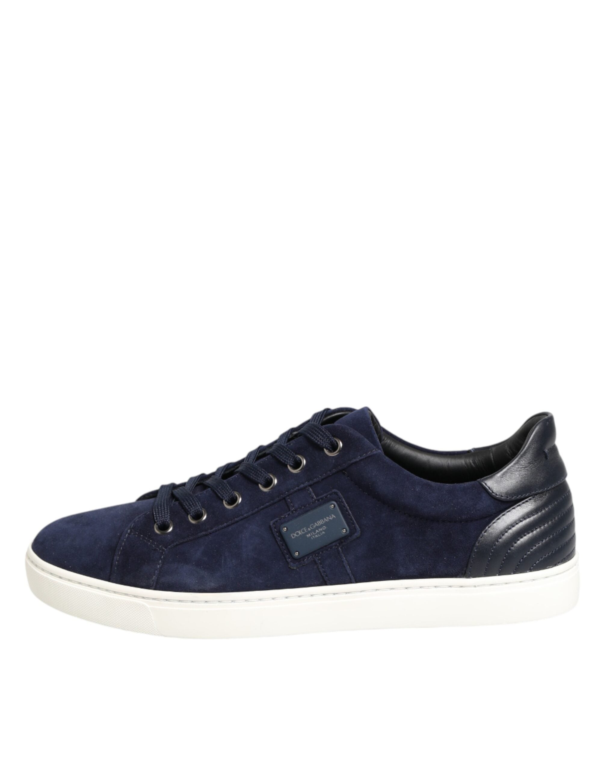 Blue Leather Suede Low Top Sneakers Shoes