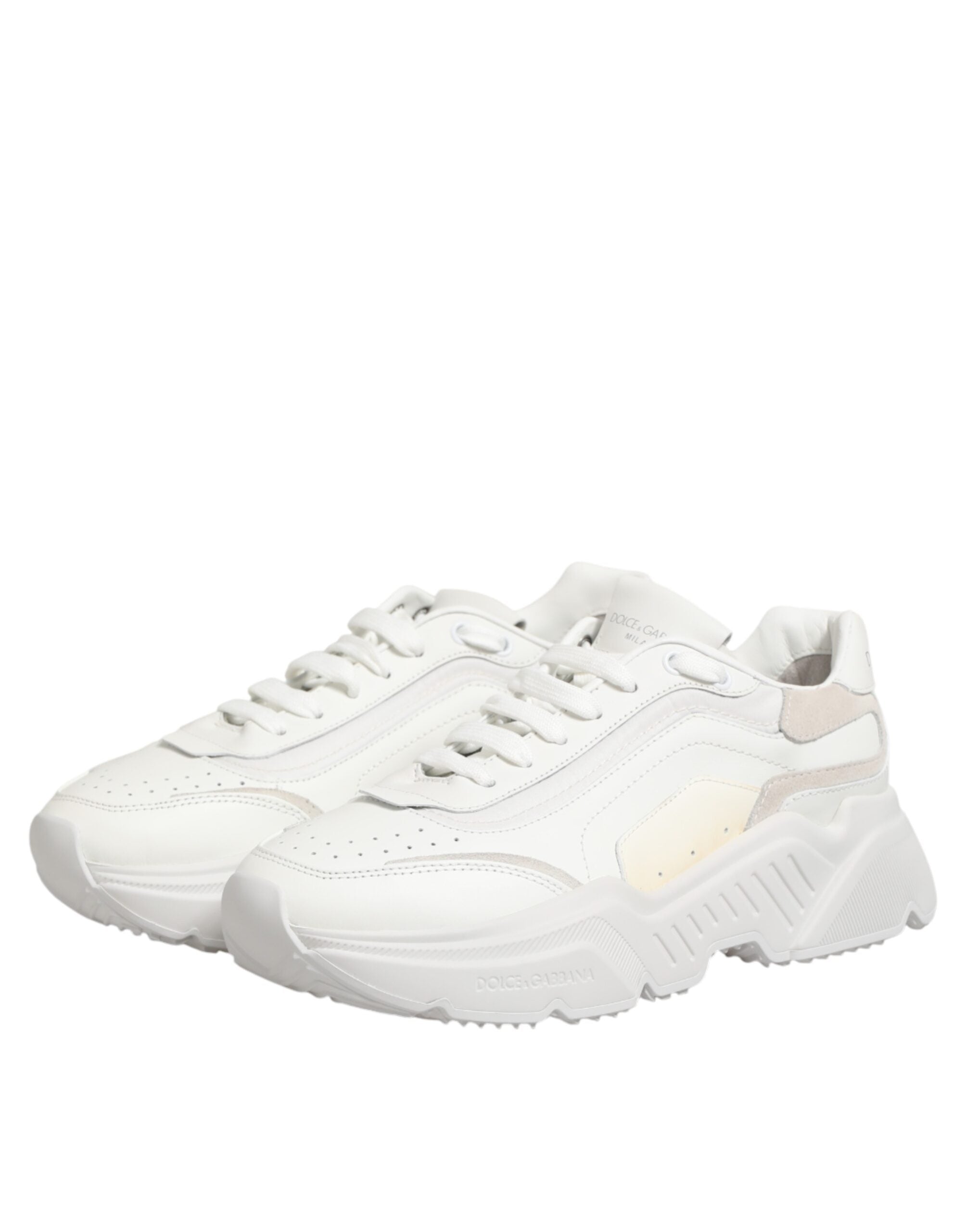 White Leather Daymaster Low Top Sneakers Shoes