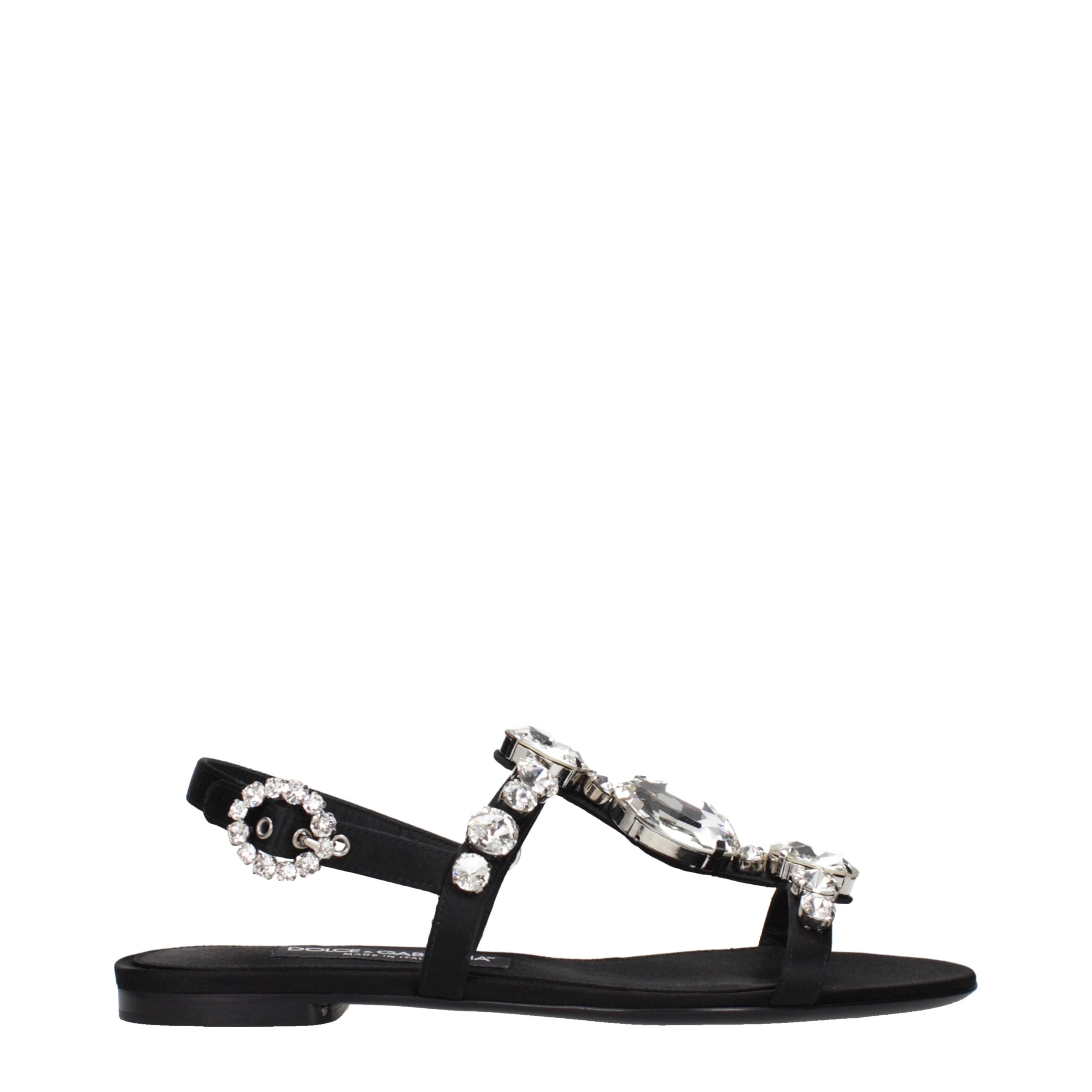 Black Satin Sandals