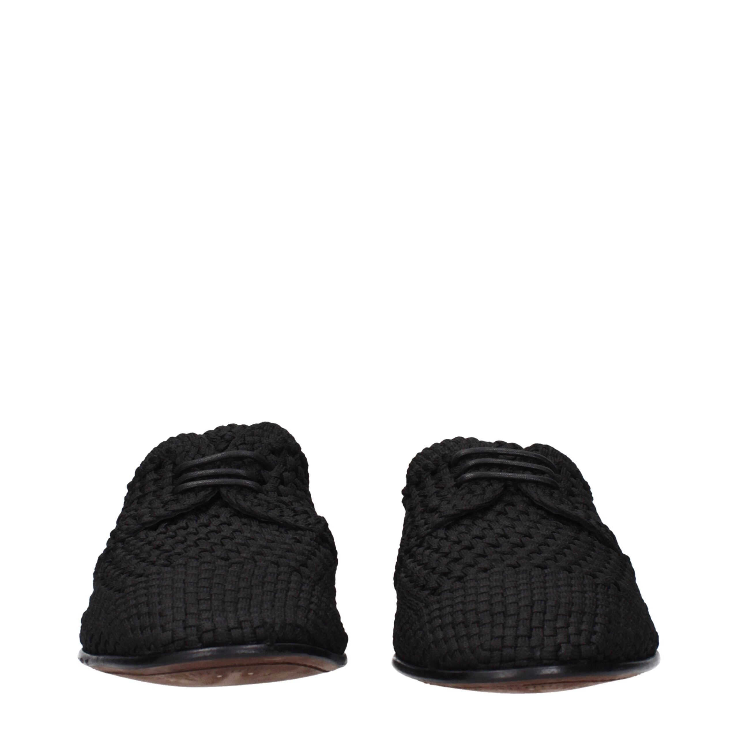 Black Fabric Oxfords And Derbies