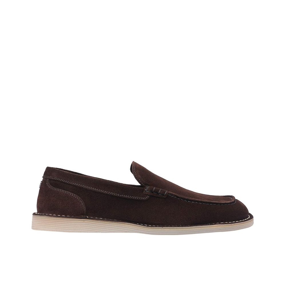 Brown Calfskin Slip-On Loafers