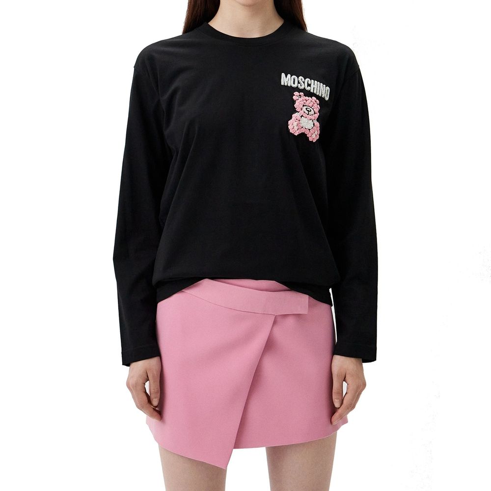 Black Cotton Long Sleeve T-Shirt