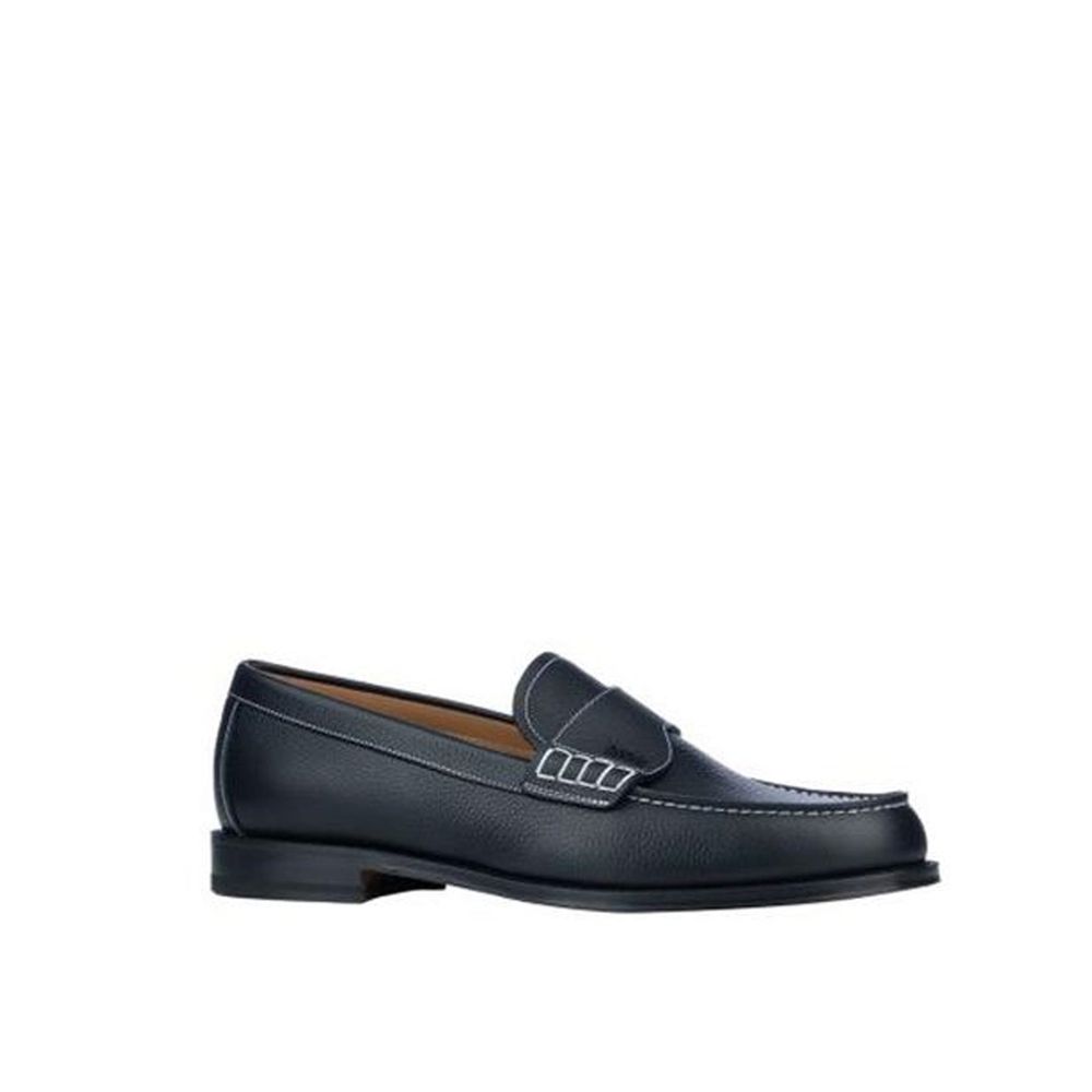 Black Calfskin Slip-On Loafers