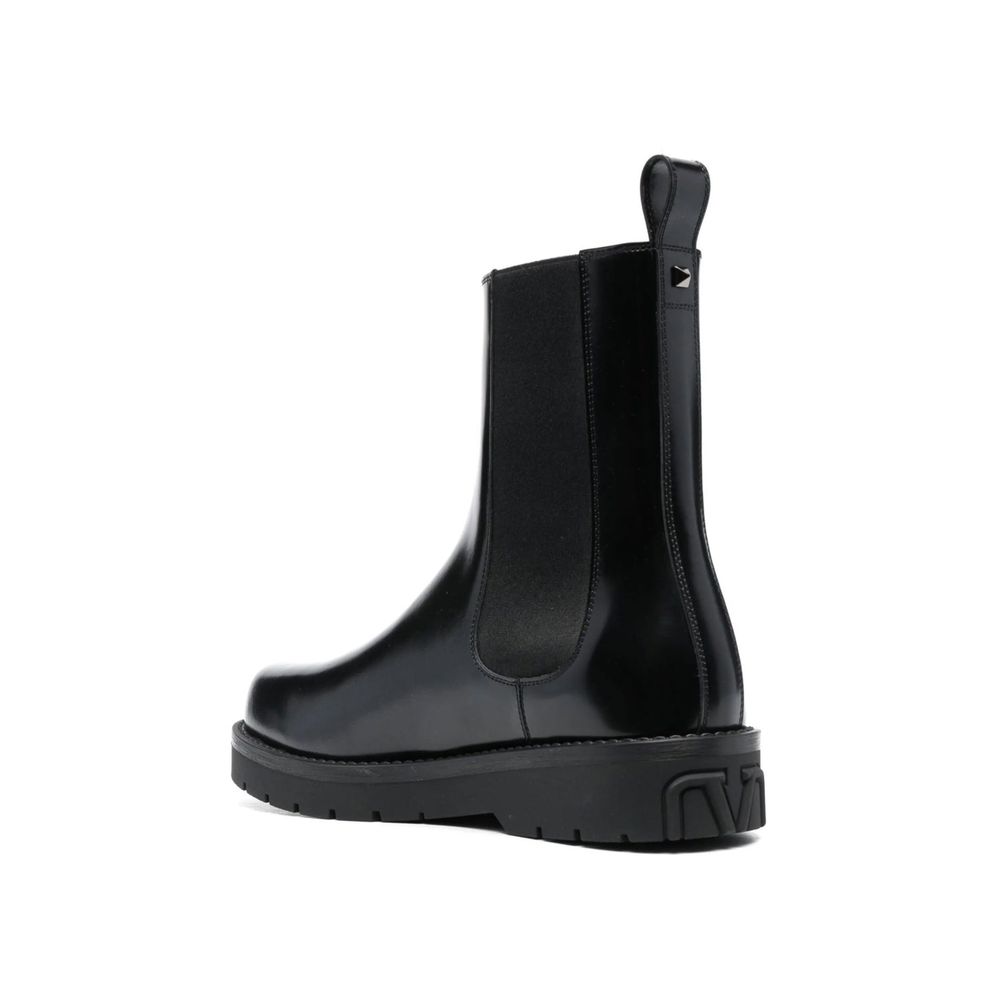 Black Leather Chelsea Boots