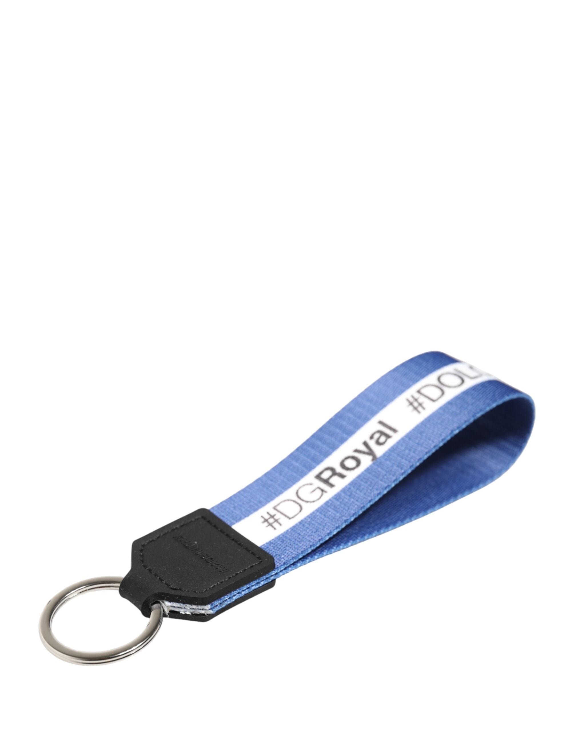 White Blue Logo Polyester PVC Holder Keychain Keyring