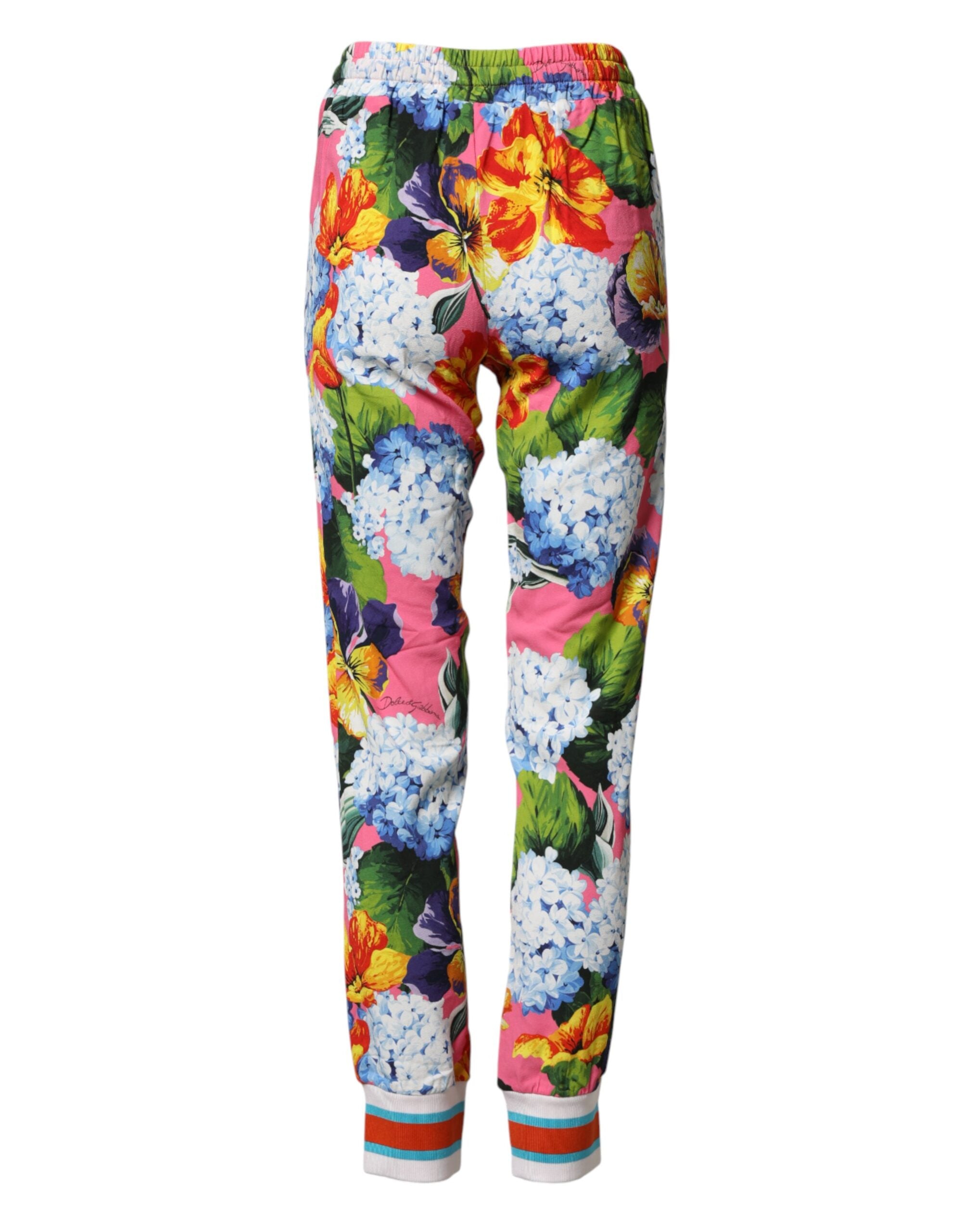 Multicolor Floral Mid Waist Jogger Pants