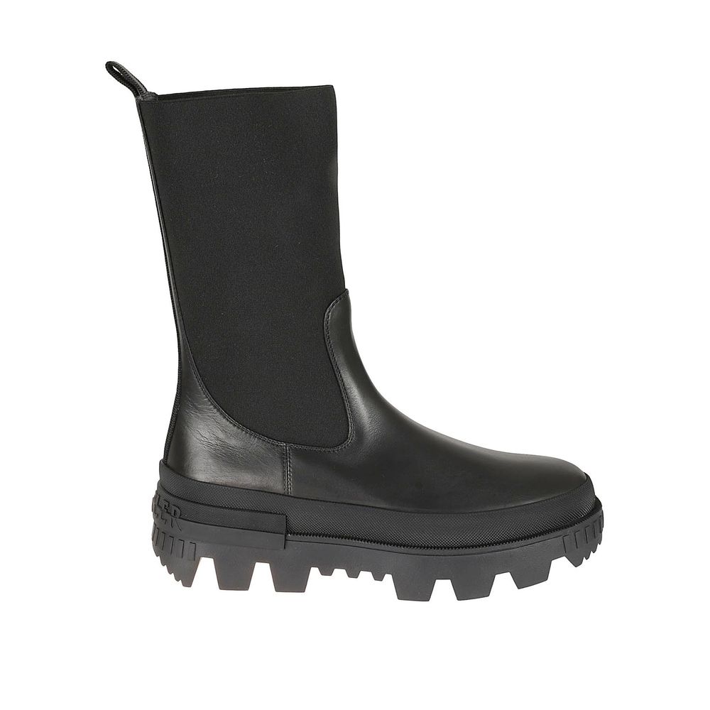 Black Calfskin Flat Boots