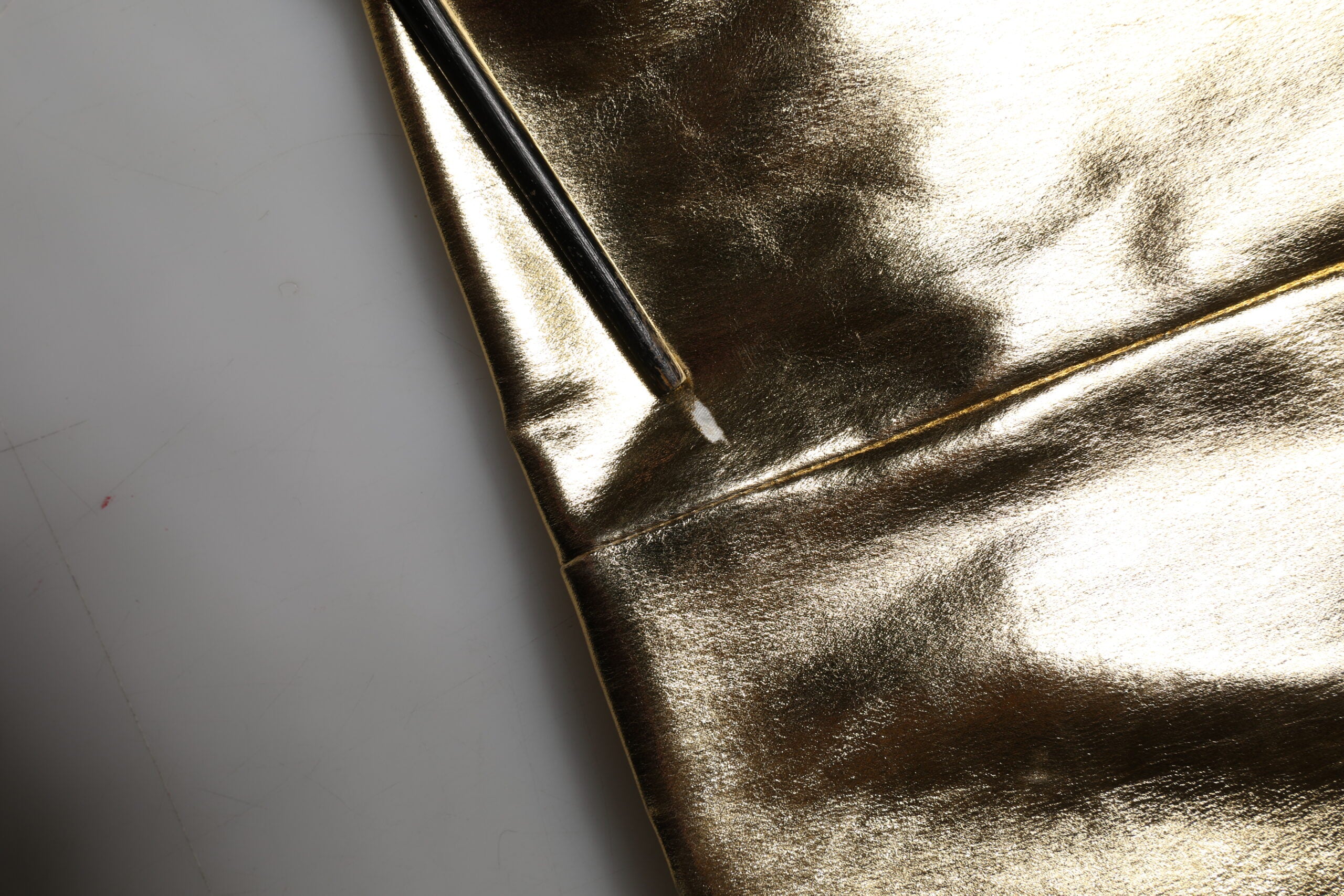 Gold Acetate Crystal High Waist Mini Skirt