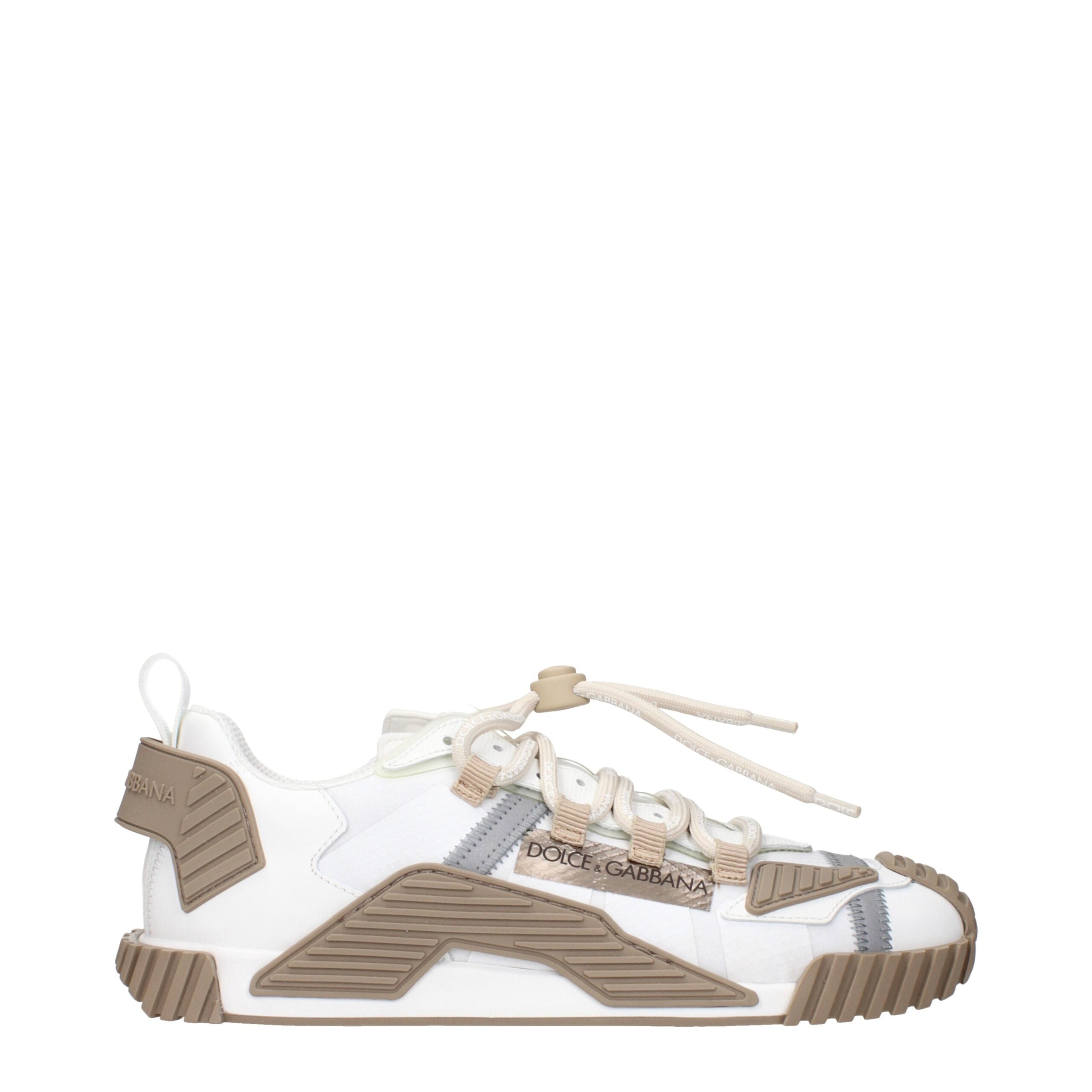 White Fabric Athletic Sneakers