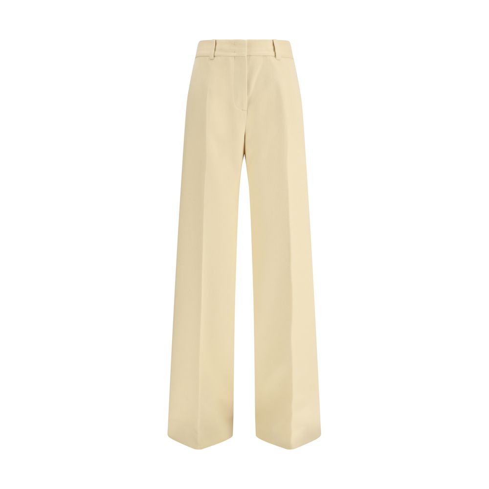 Yellow Fleece Wool Casual Pants