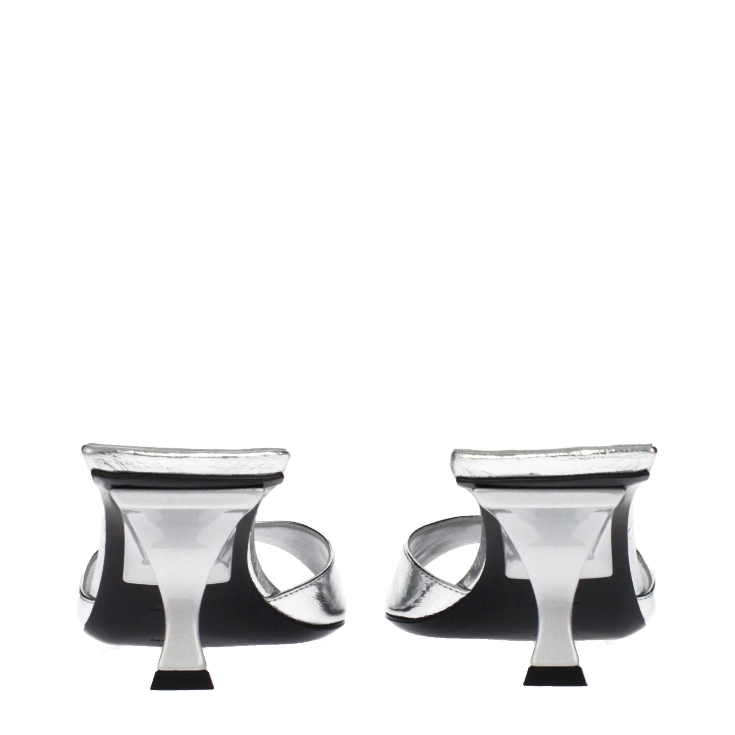 Gray Leather Sandals