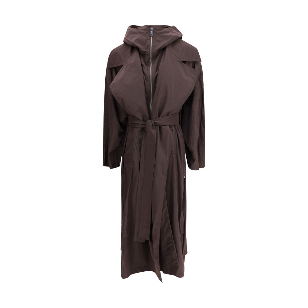 Brown Polyamide Trench Coat
