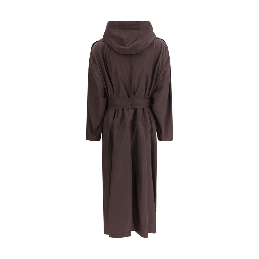 Brown Polyamide Trench Coat
