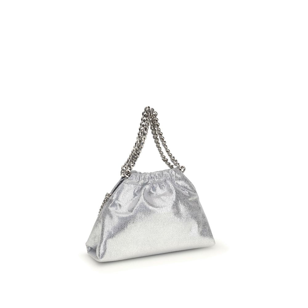 Silver Polyester Shoulder Bag