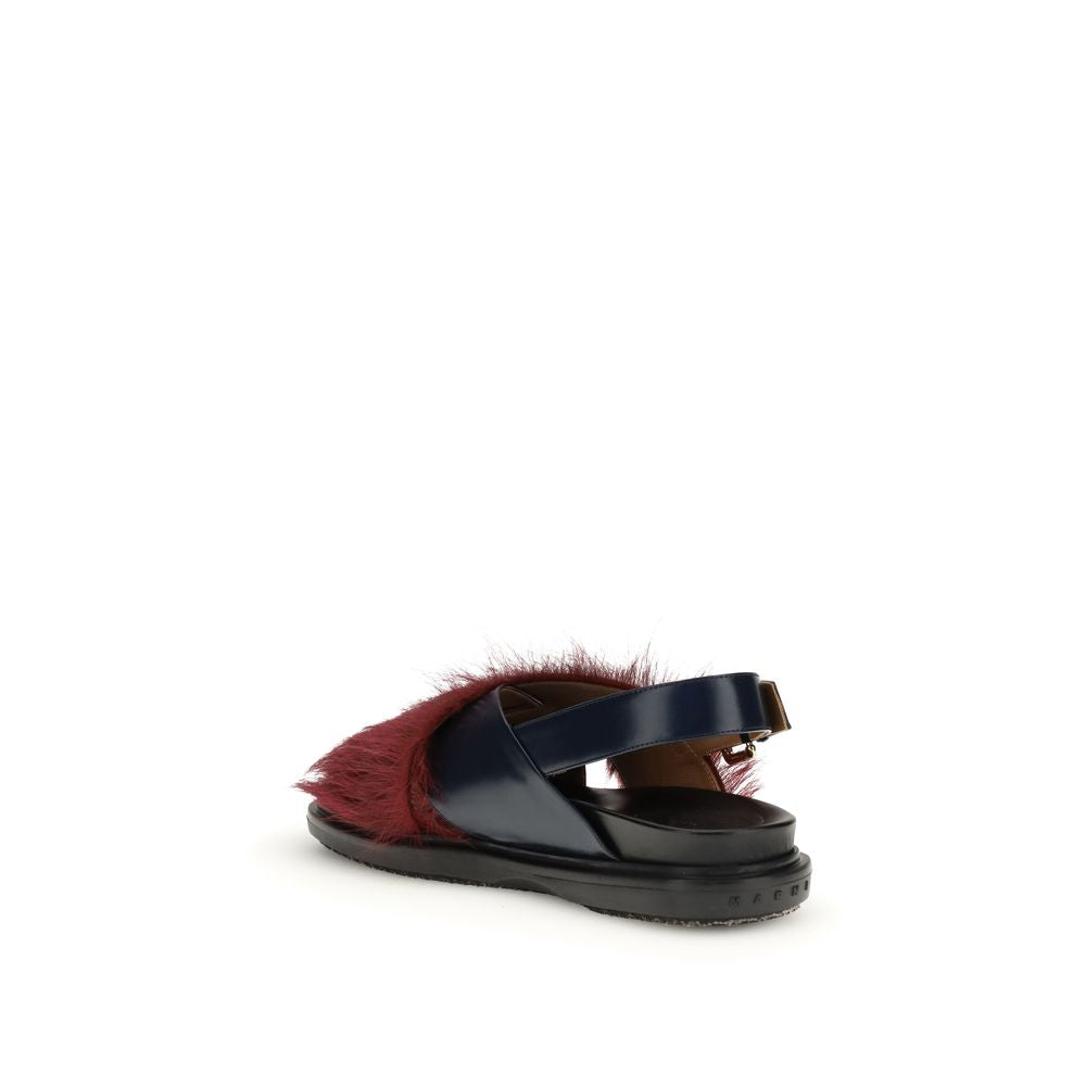 Multicolor Calf Leather Bos Taurus Flat Sandals
