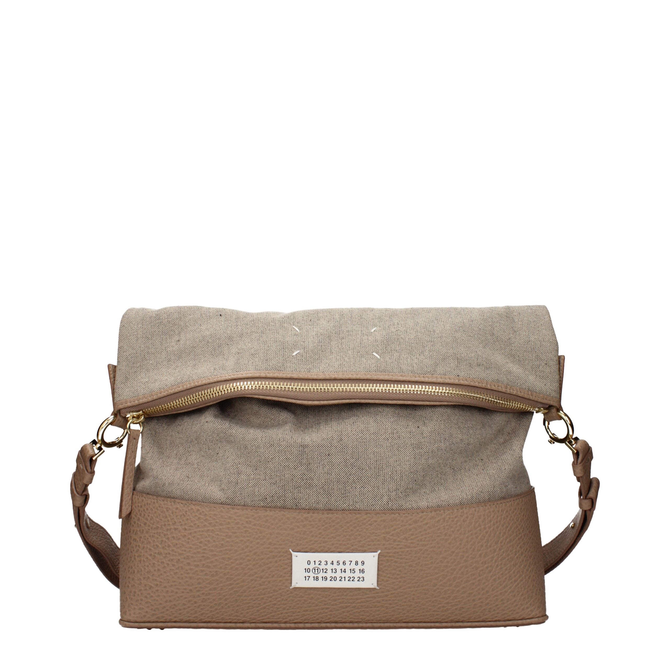 Beige Fabric Shoulder Bag