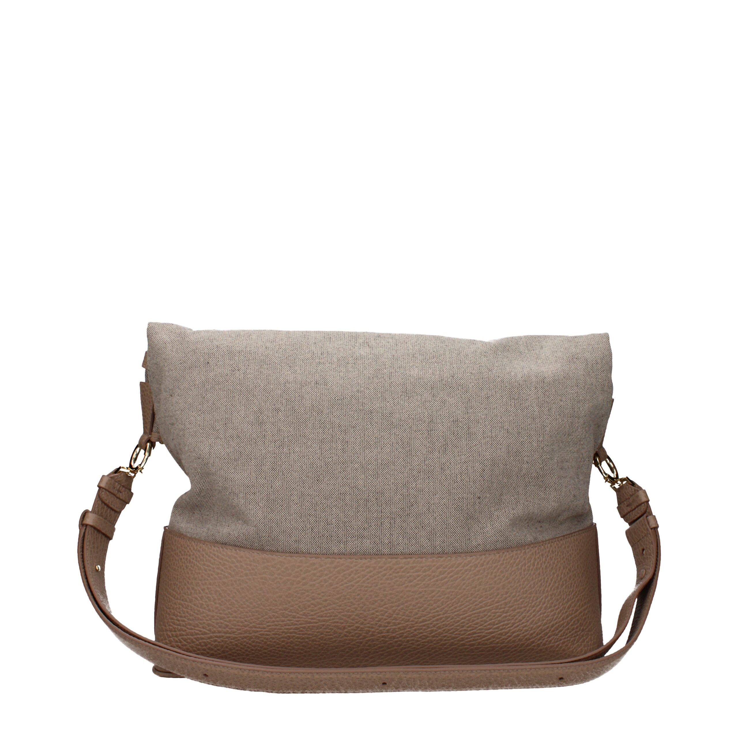 Beige Fabric Shoulder Bag