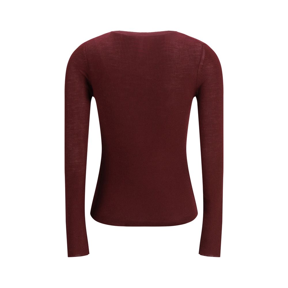 Bordeaux Wool Long Sleeve T-Shirt