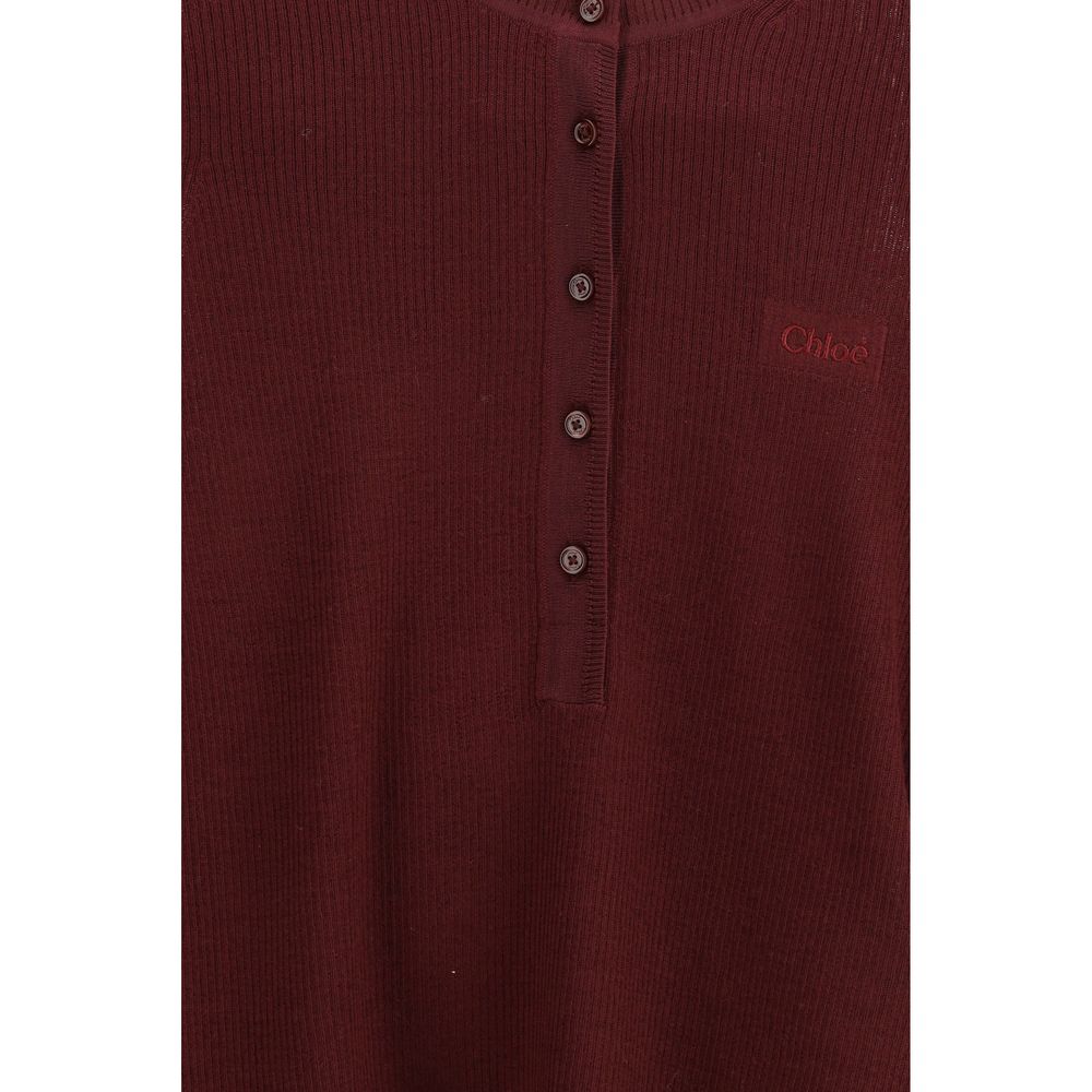 Bordeaux Wool Long Sleeve T-Shirt