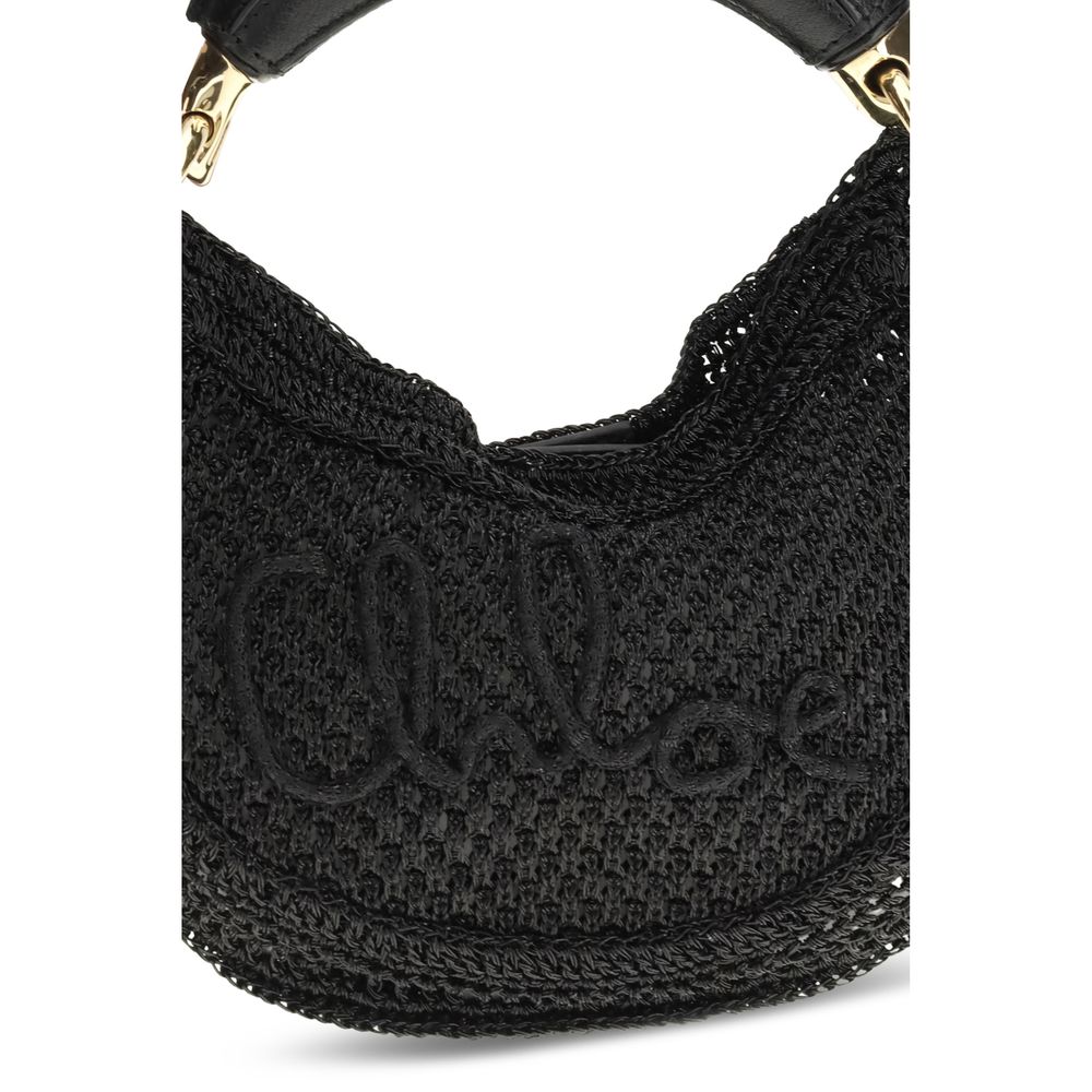 Black Raffia Shoulder Bag