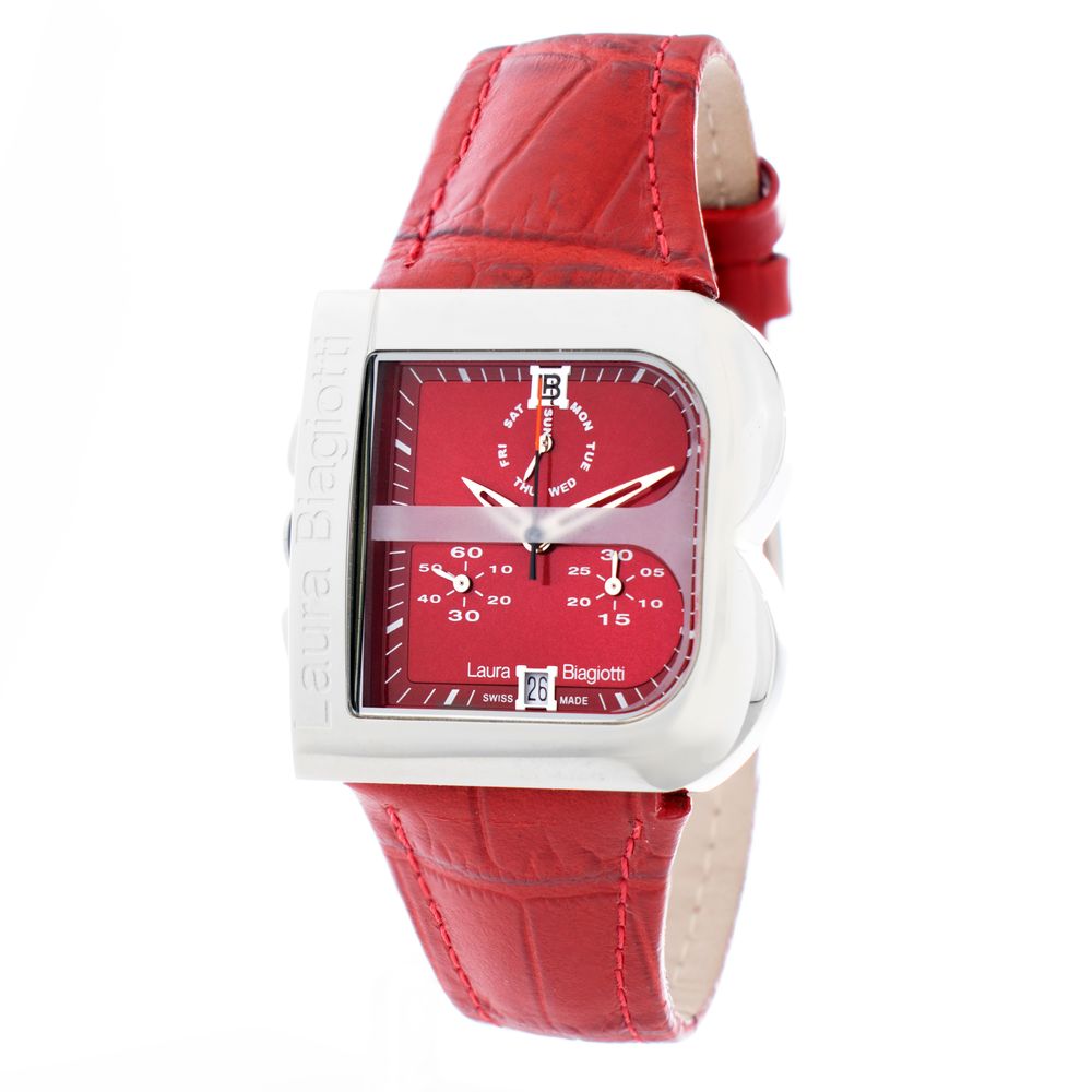Red Leather Dress Watch