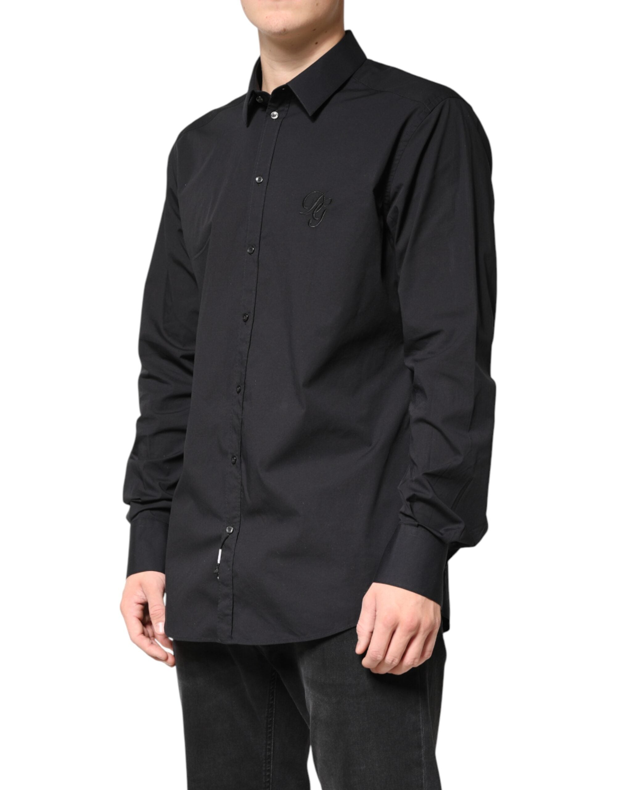 Black GOLD Cotton Men Dress Formal Shirt
