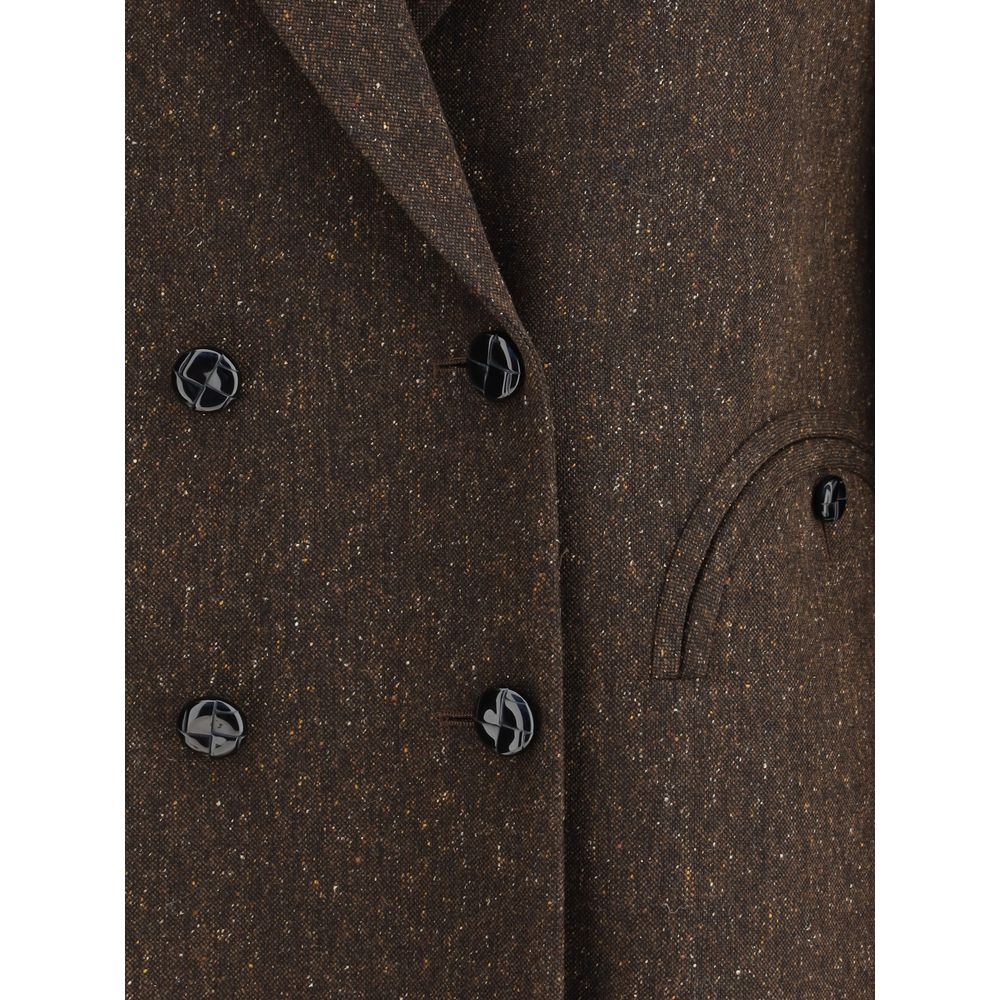 Brown Fleece Wool Blazer