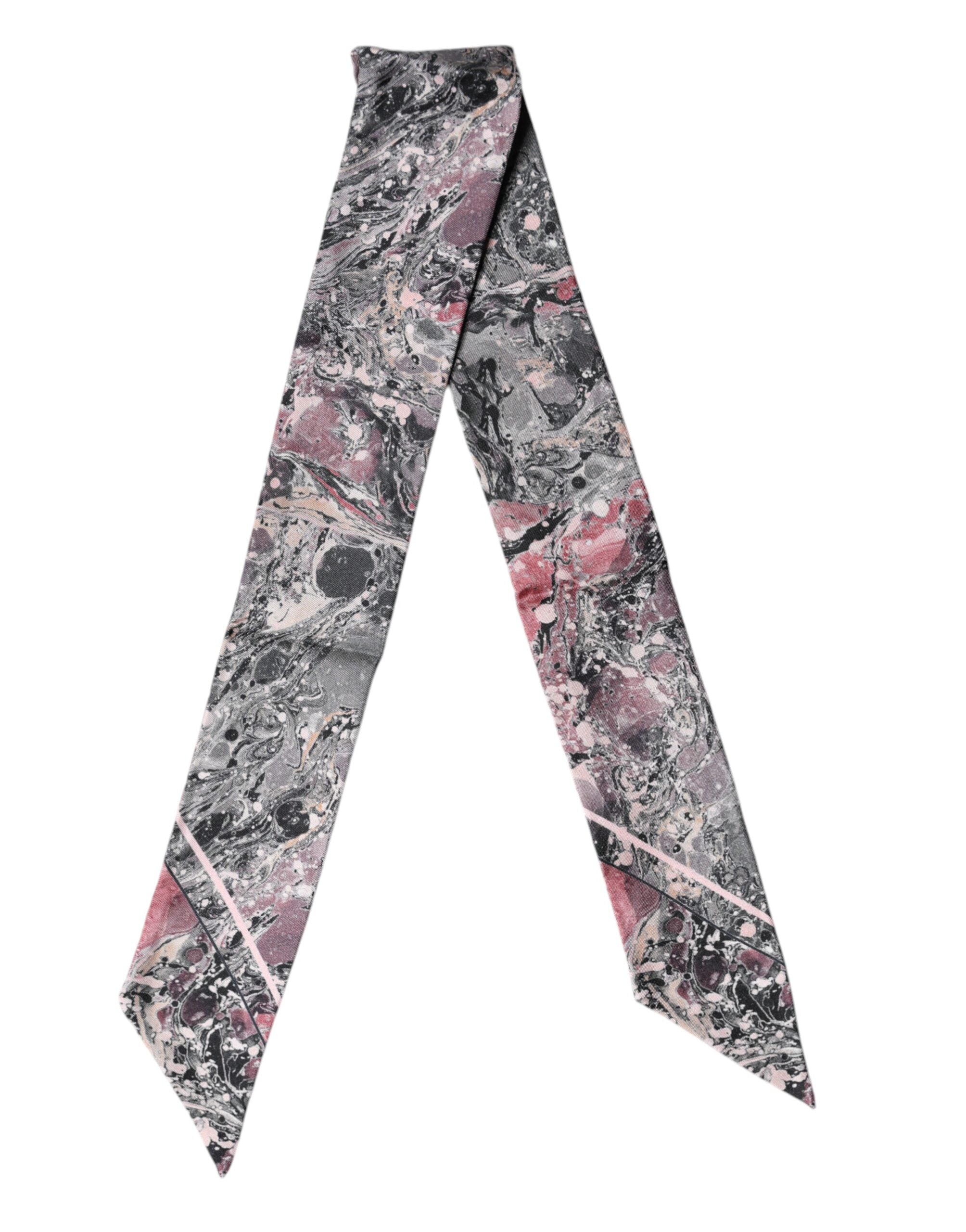 Multicolor Marble Neck Silk Wrap Foulard Scarf