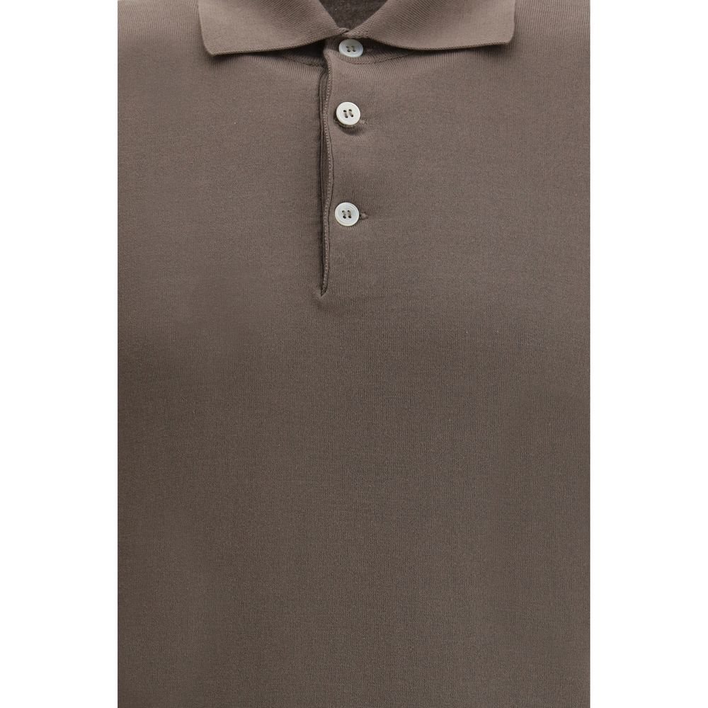 Brown Cotton Polo Shirt